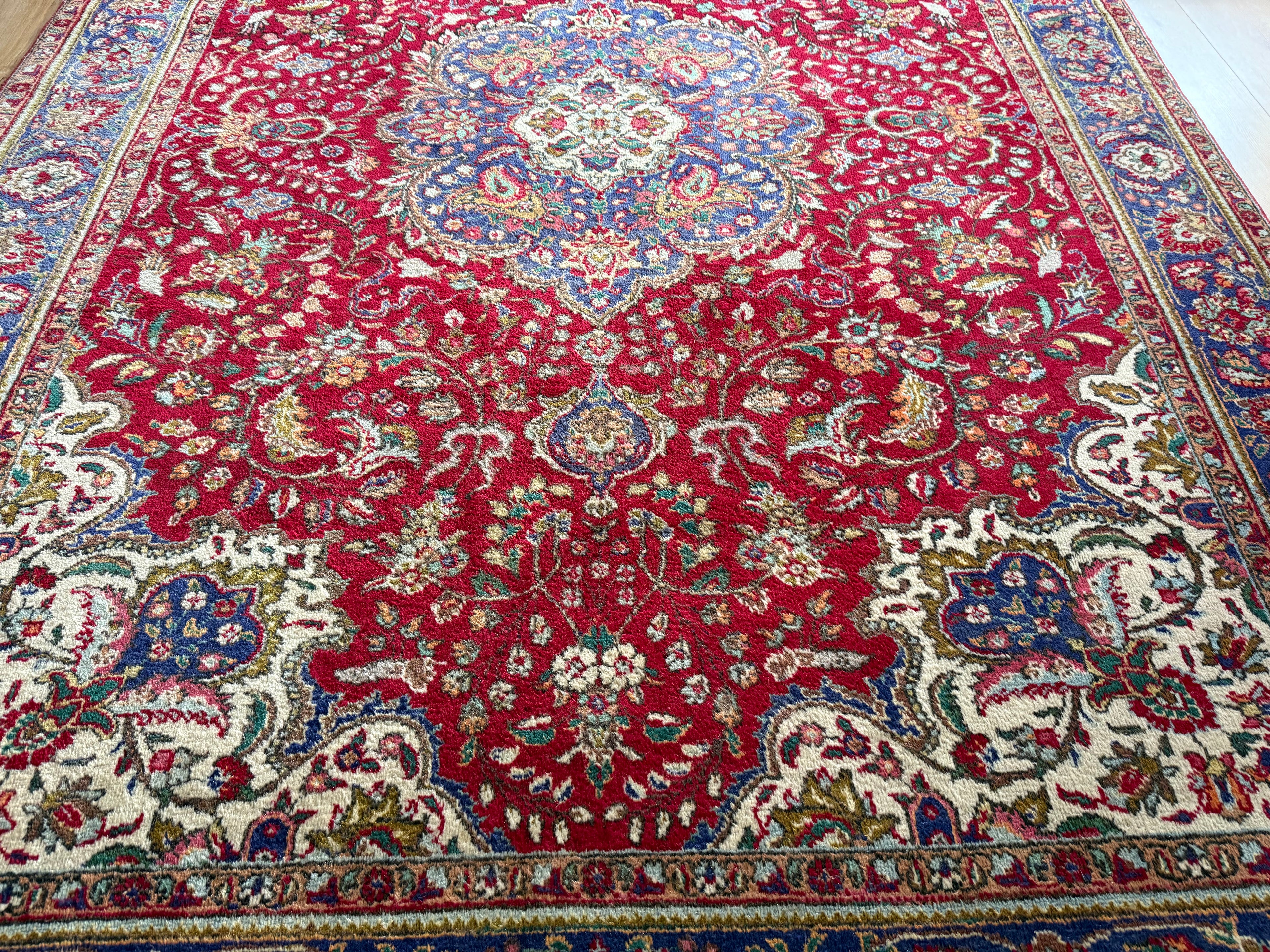 Handgeknoopt vintage Tabriz tapijt – ca. 301 × 205 cm