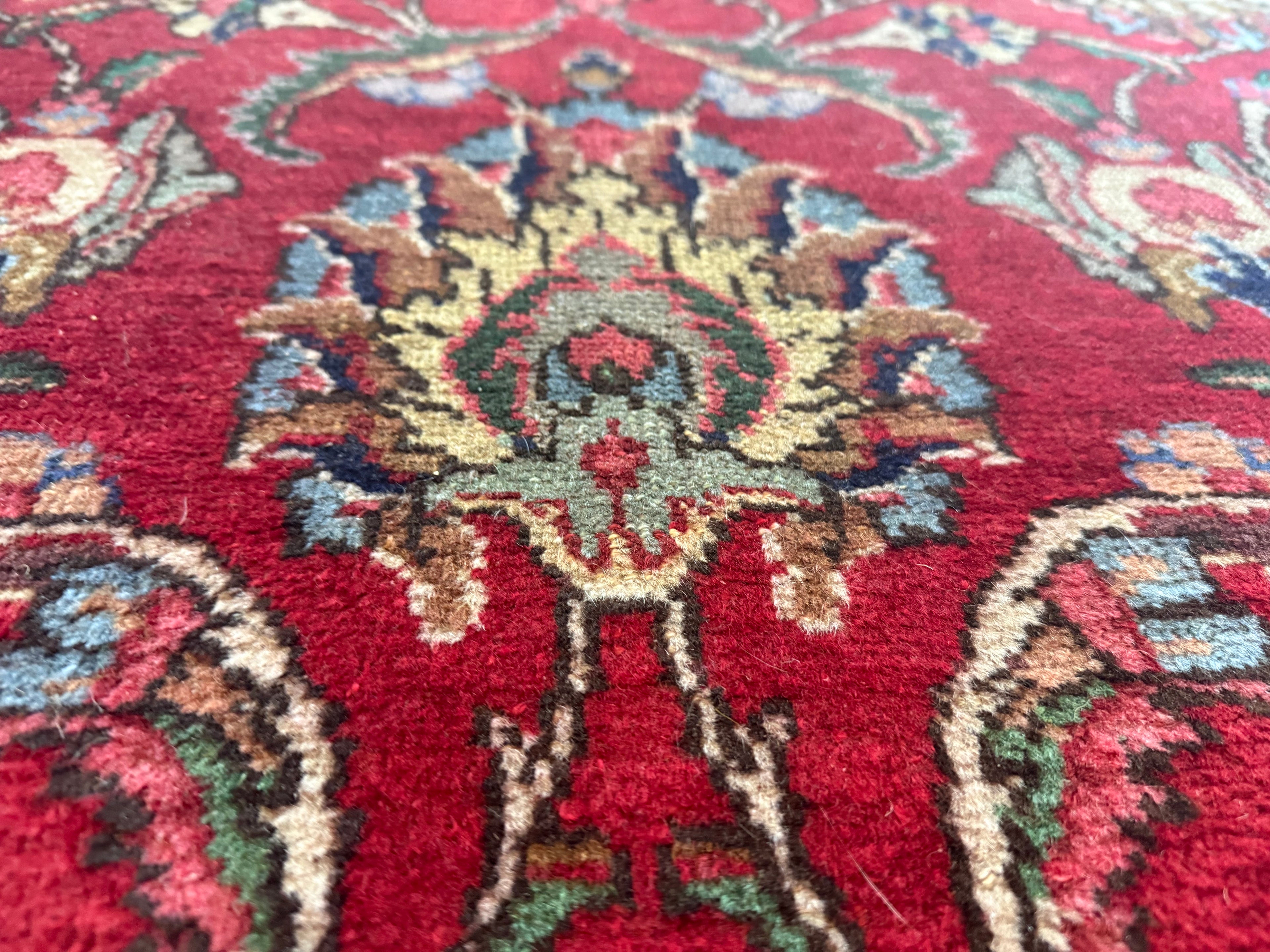 Vintage handgeknoopt vloerkleed – klassieke florale stijl – ca. 320 × 207 cm