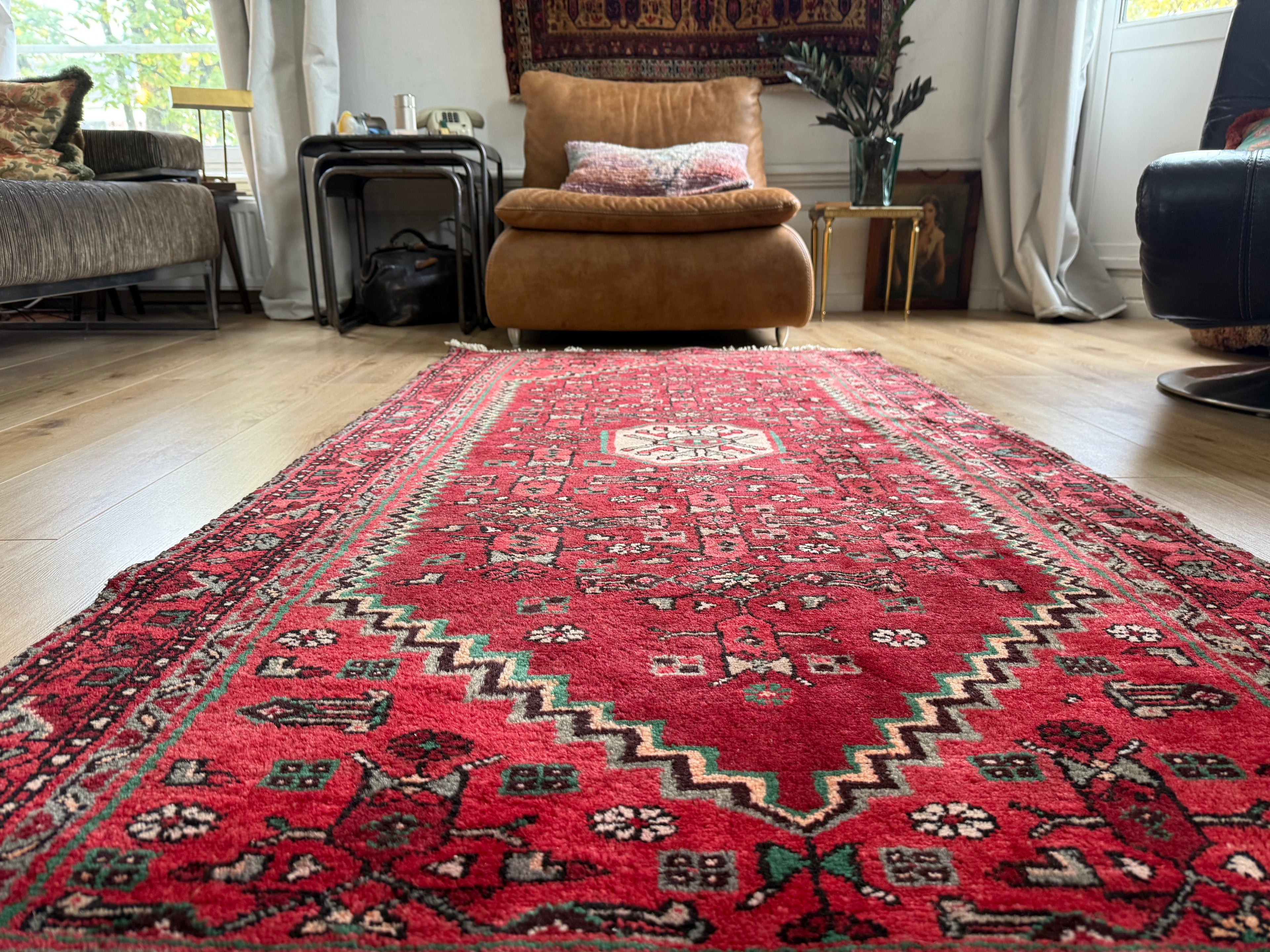 Handgeknoopt vintage tapijt – ca. 208 × 104 cm