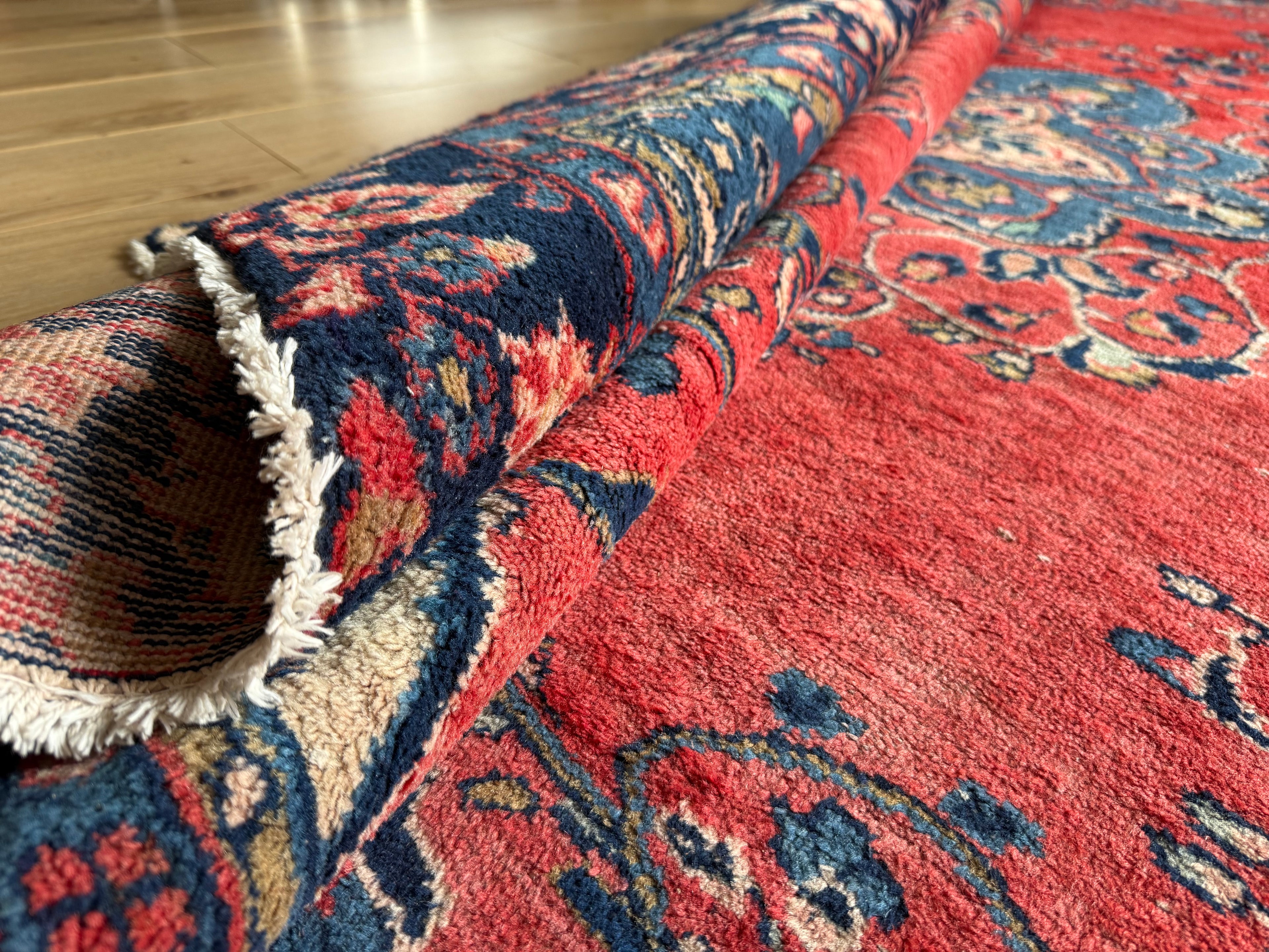 Handgeknoopt vintage Oosters Tapijt Kashan stijl – ca. 213 × 292 cm