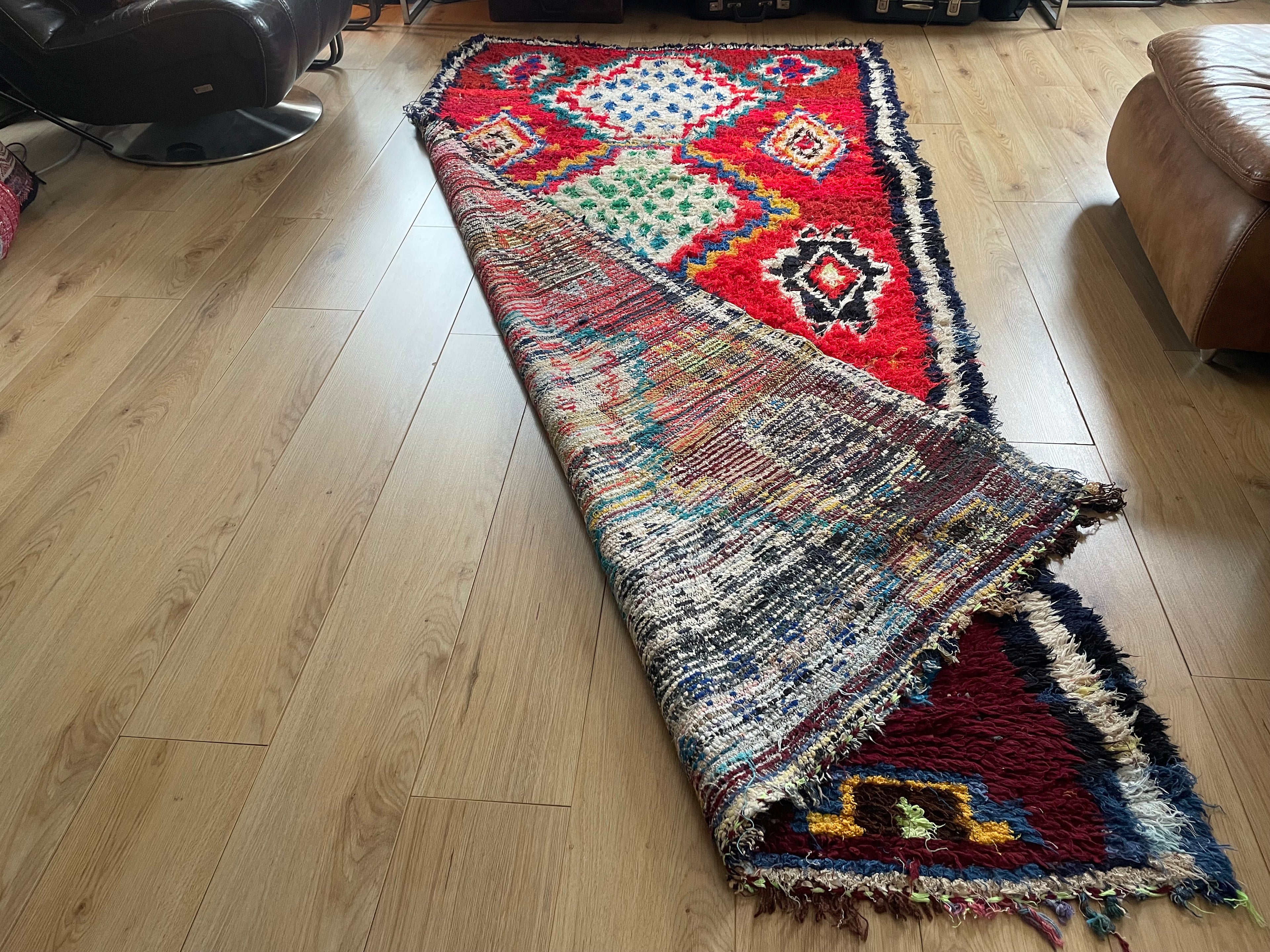 Handgeknoopt vintage Boujad tapijt – Marokkaans – ca. 282 × 145 cm