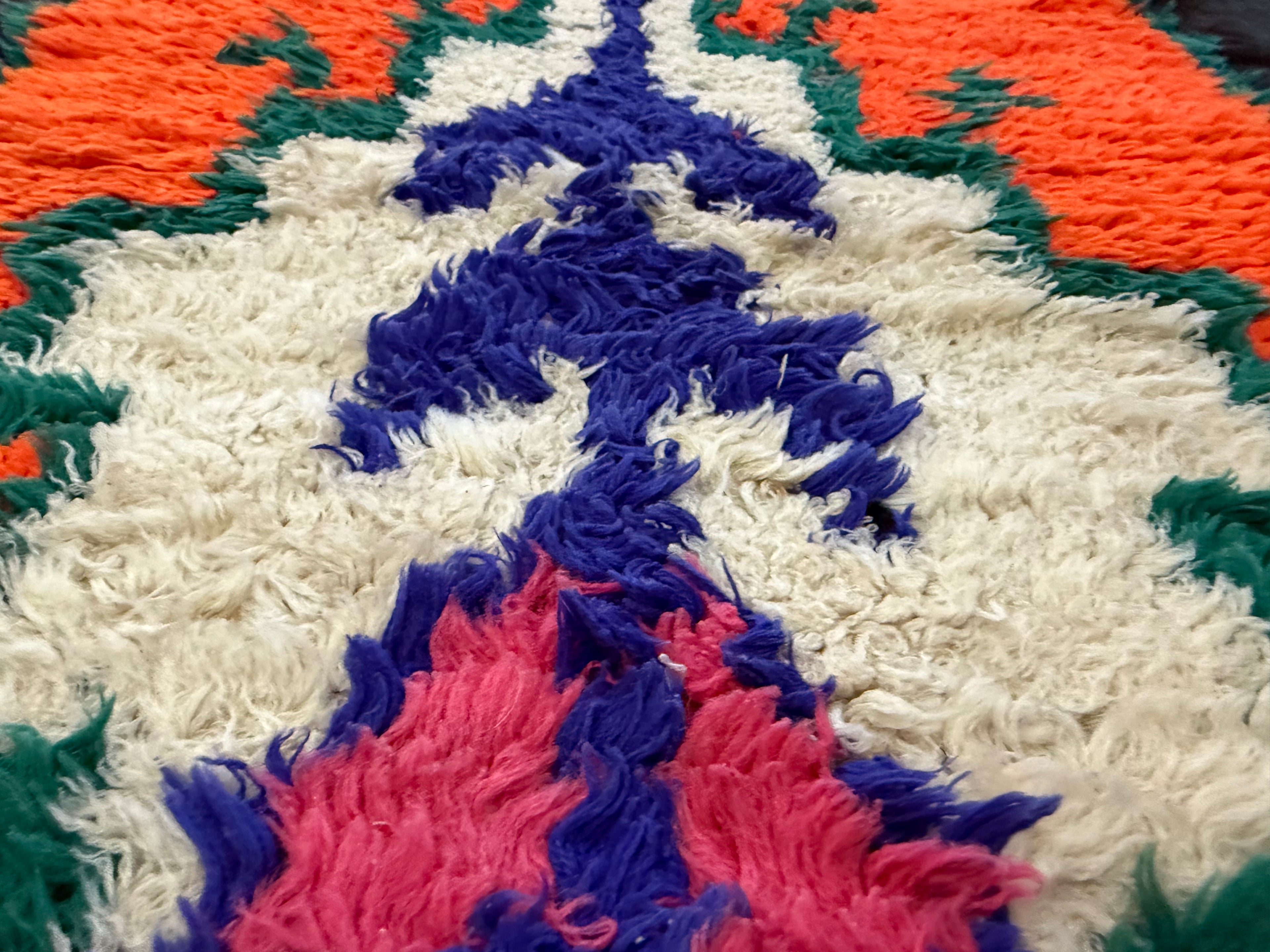 Authentiek handgeknoopt tapijt – kleurrijke boho stijl – ca. 274 × 75 cm