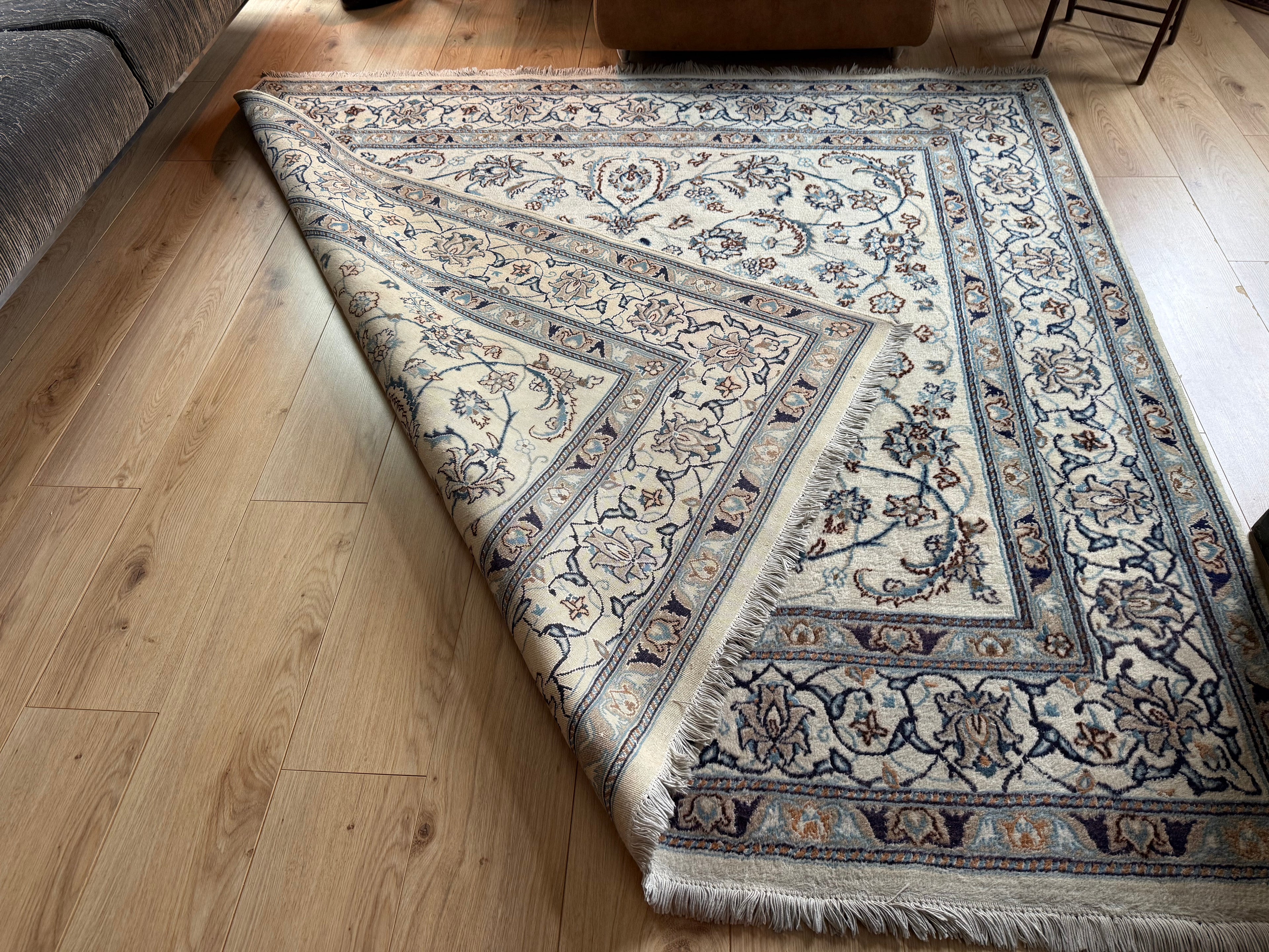 Handgeknoopt Vintage Perzisch Nain Tapijt – 200 × 200 cm