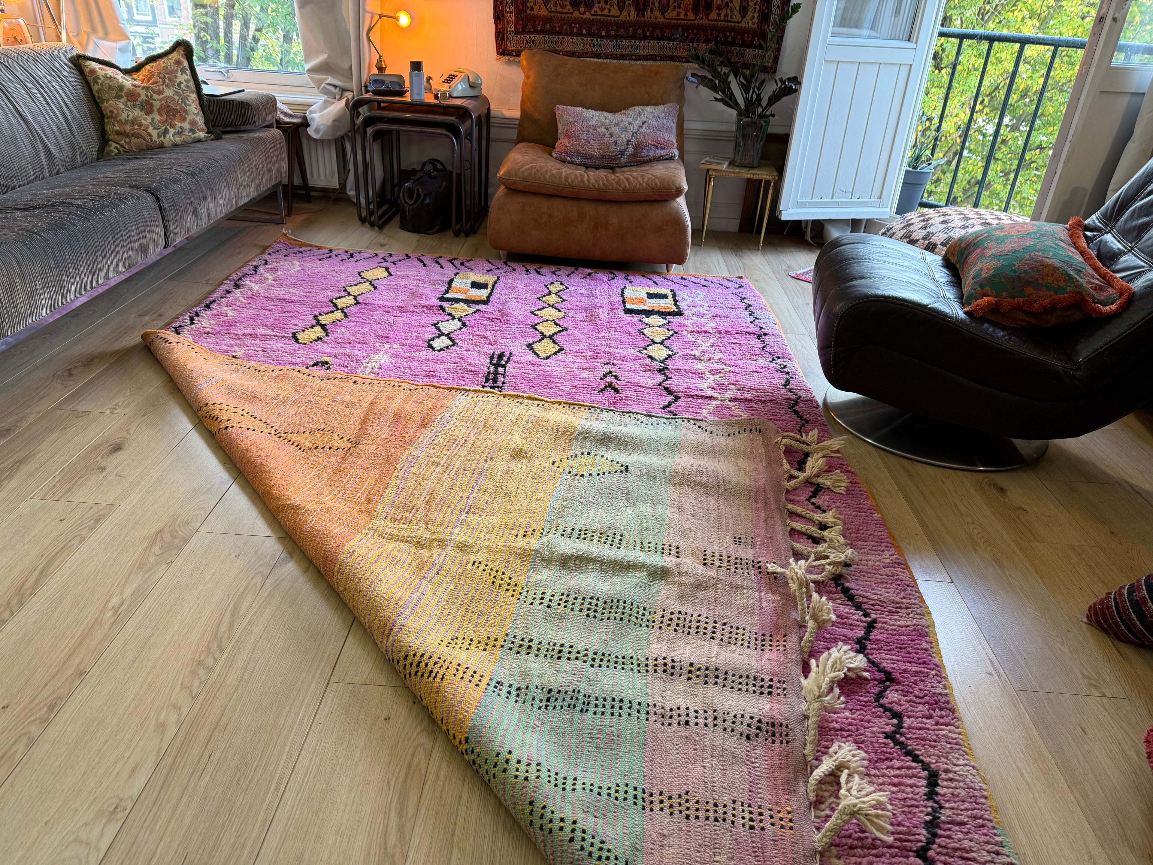 Handgeknoopt vintage Berber tapijt – ca. 308 × 200 cm