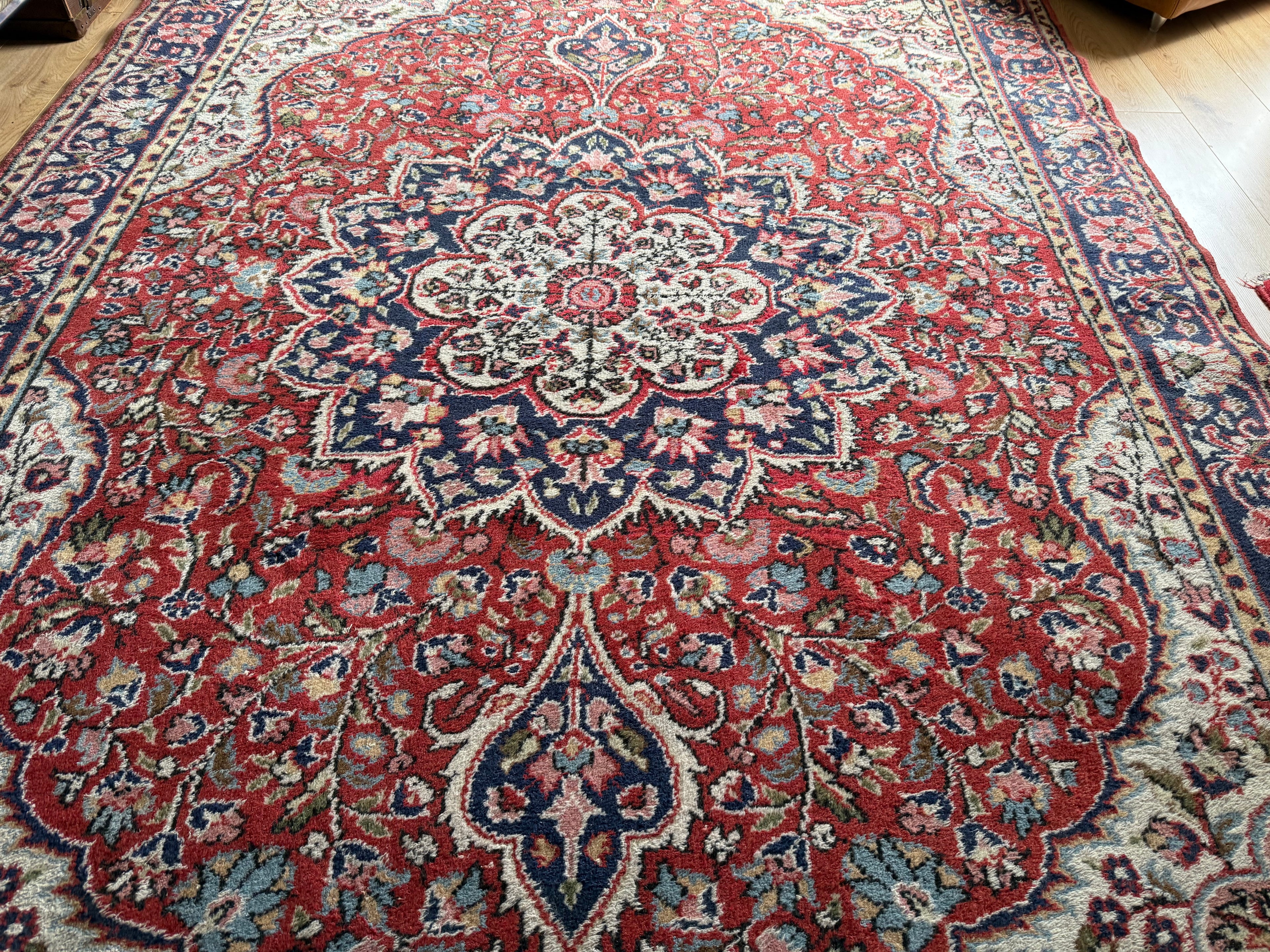 handgeknoopt Oosters Vintage tapijt Kashan stijl 215 x 345 cm