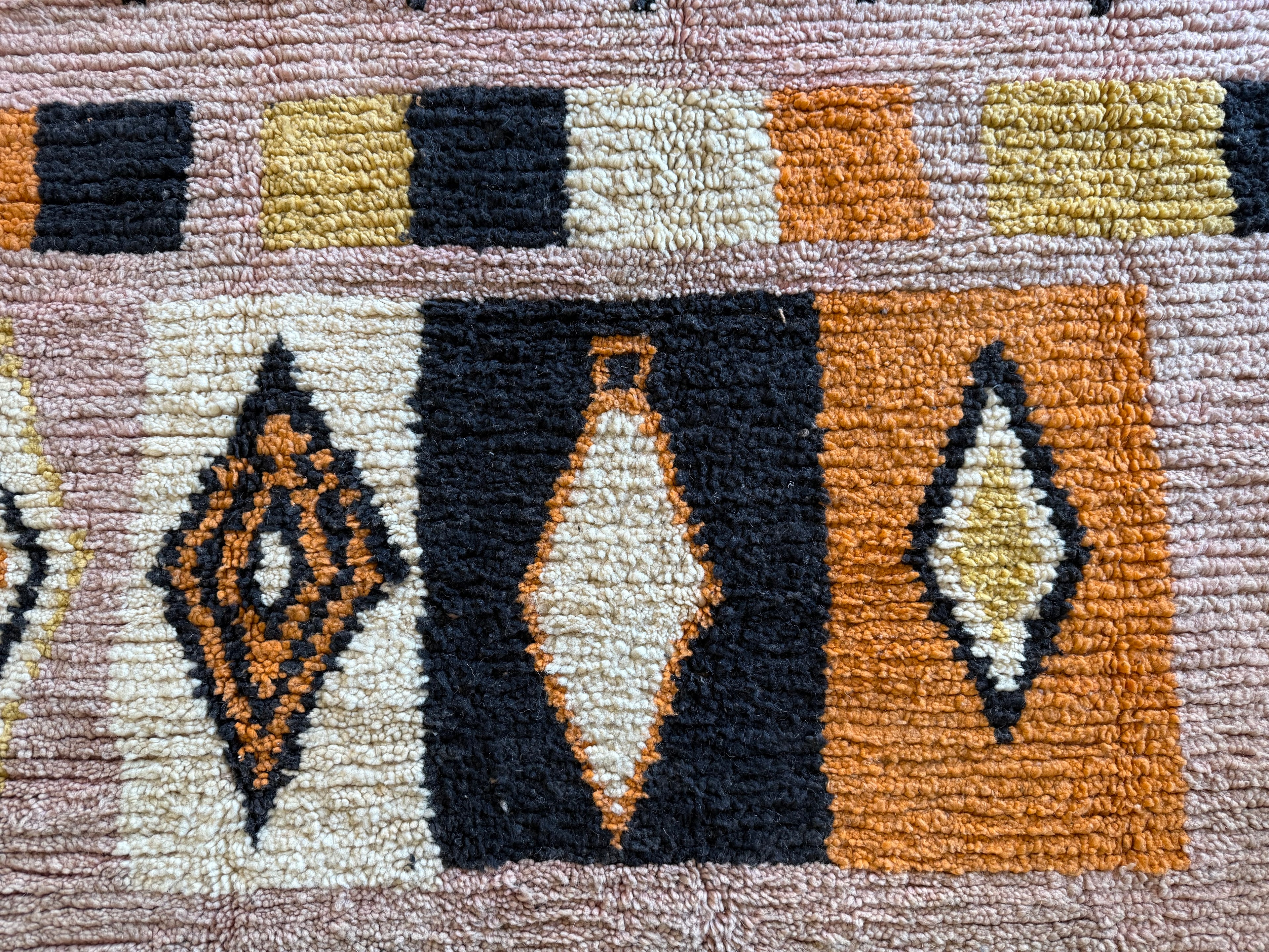 Handgeknoopt Marokkaans vloerkleed – ca. 300 × 200 cm – kleurrijk geometrisch design