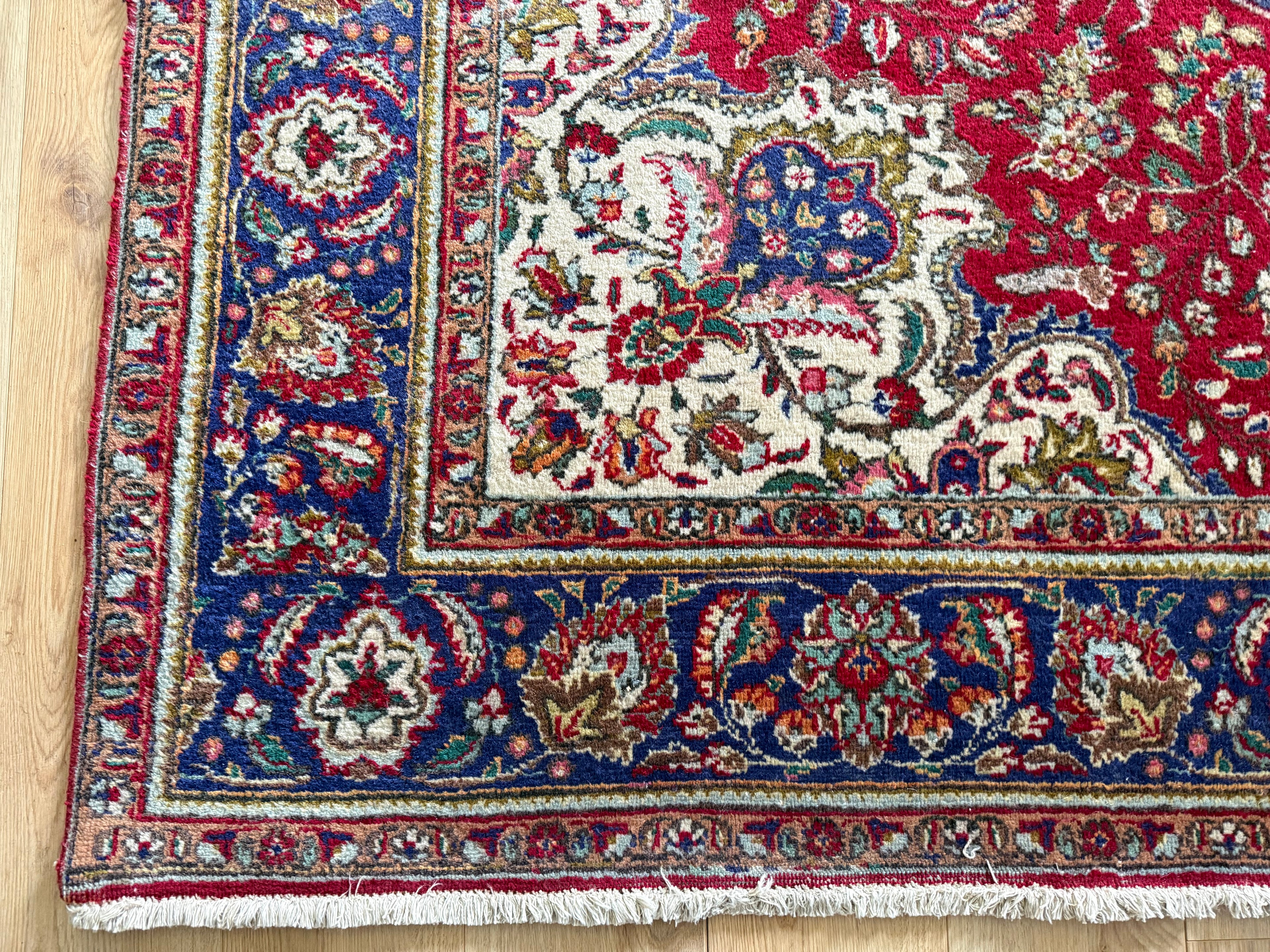 Handgeknoopt vintage Tabriz tapijt – ca. 301 × 205 cm