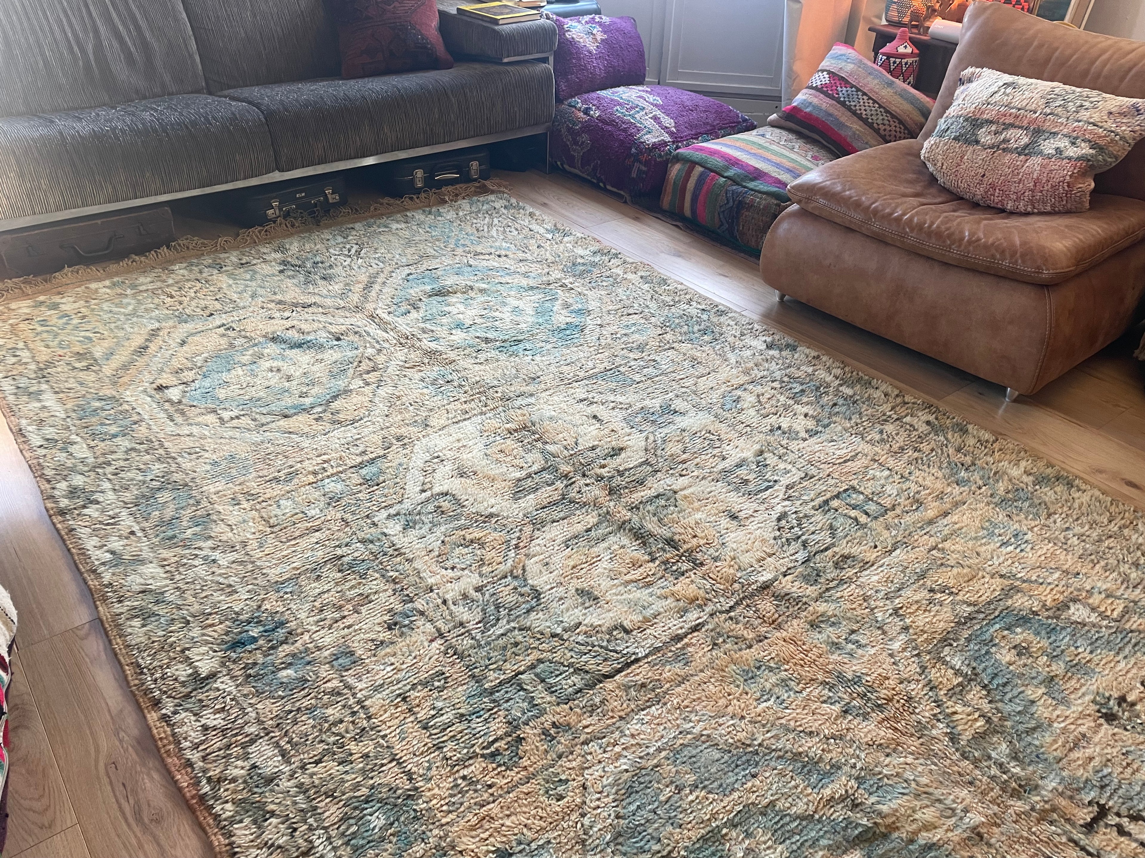 Handgeknoopt vintage tapijt uit Marokko – ca. 340 × 178 cm