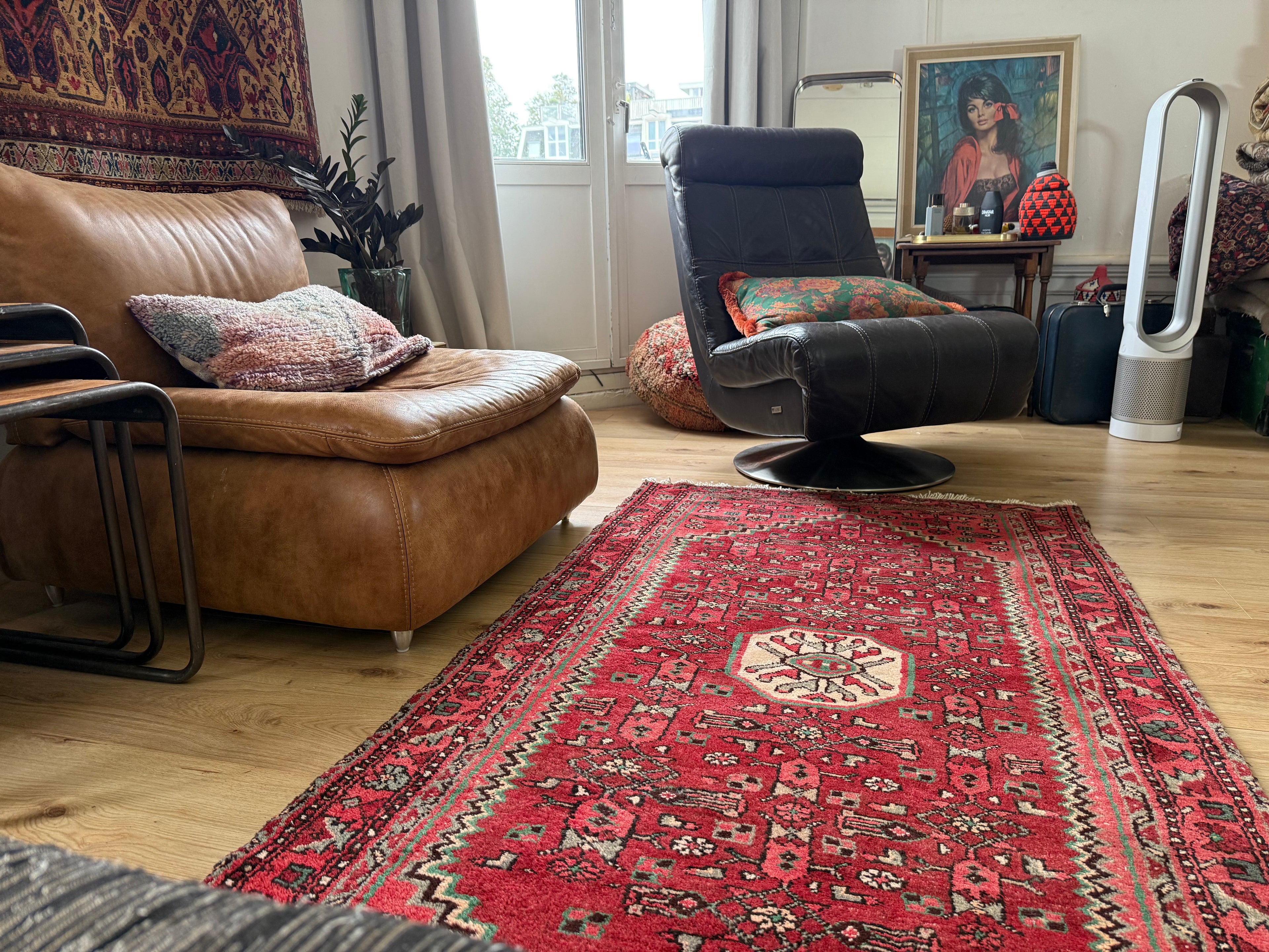 Handgeknoopt vintage tapijt – ca. 208 × 104 cm