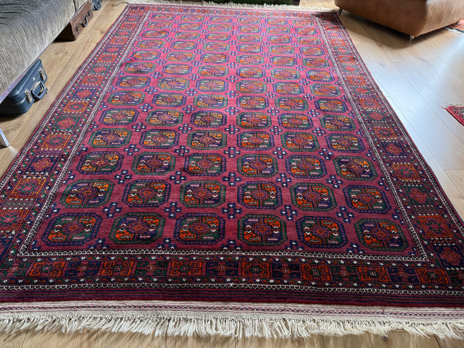 GEREINIGD Alfombra Bochara pakistaní anudada a mano 285×183 cm