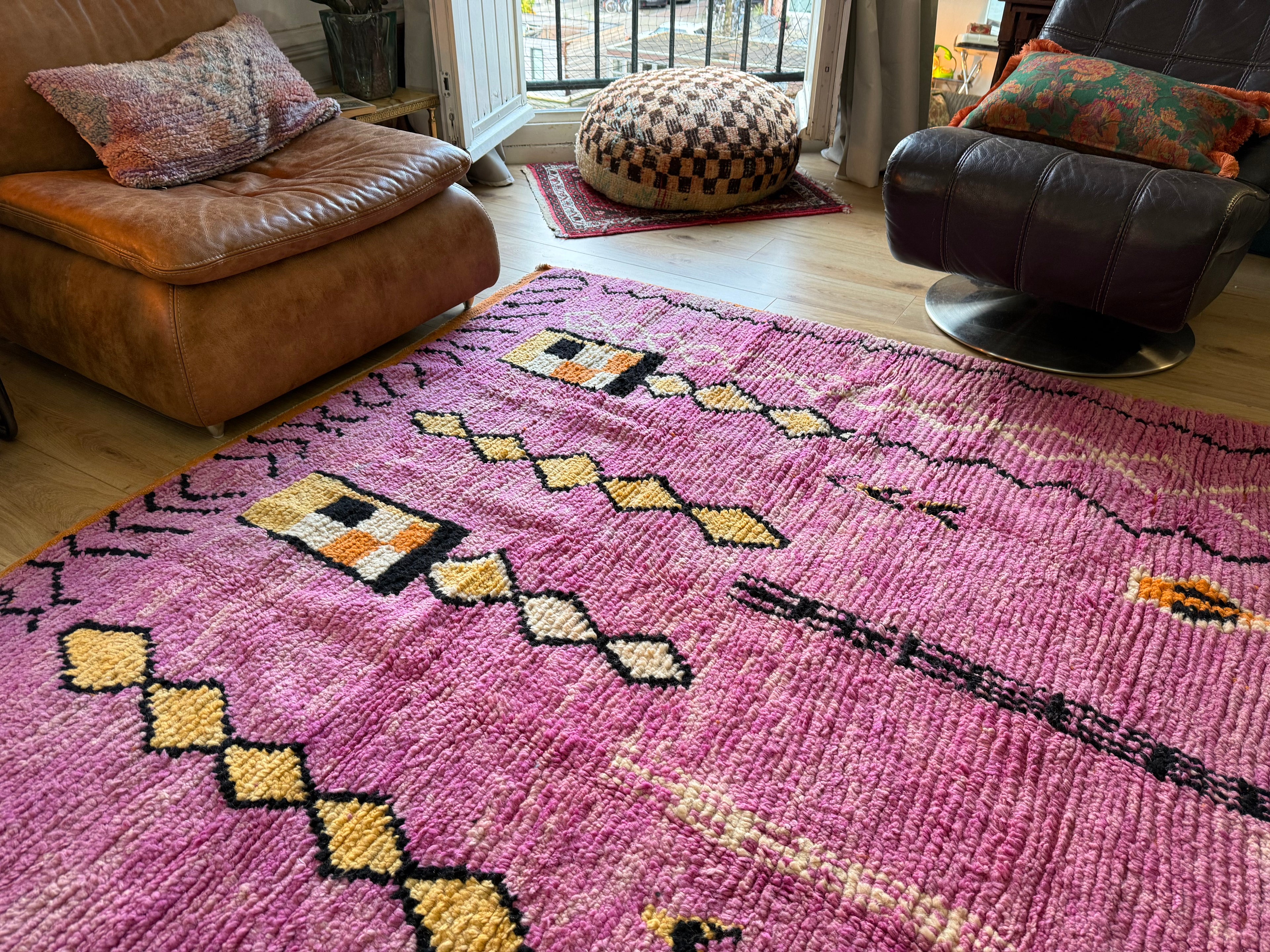 Handgeknoopt vintage Berber tapijt – ca. 308 × 200 cm