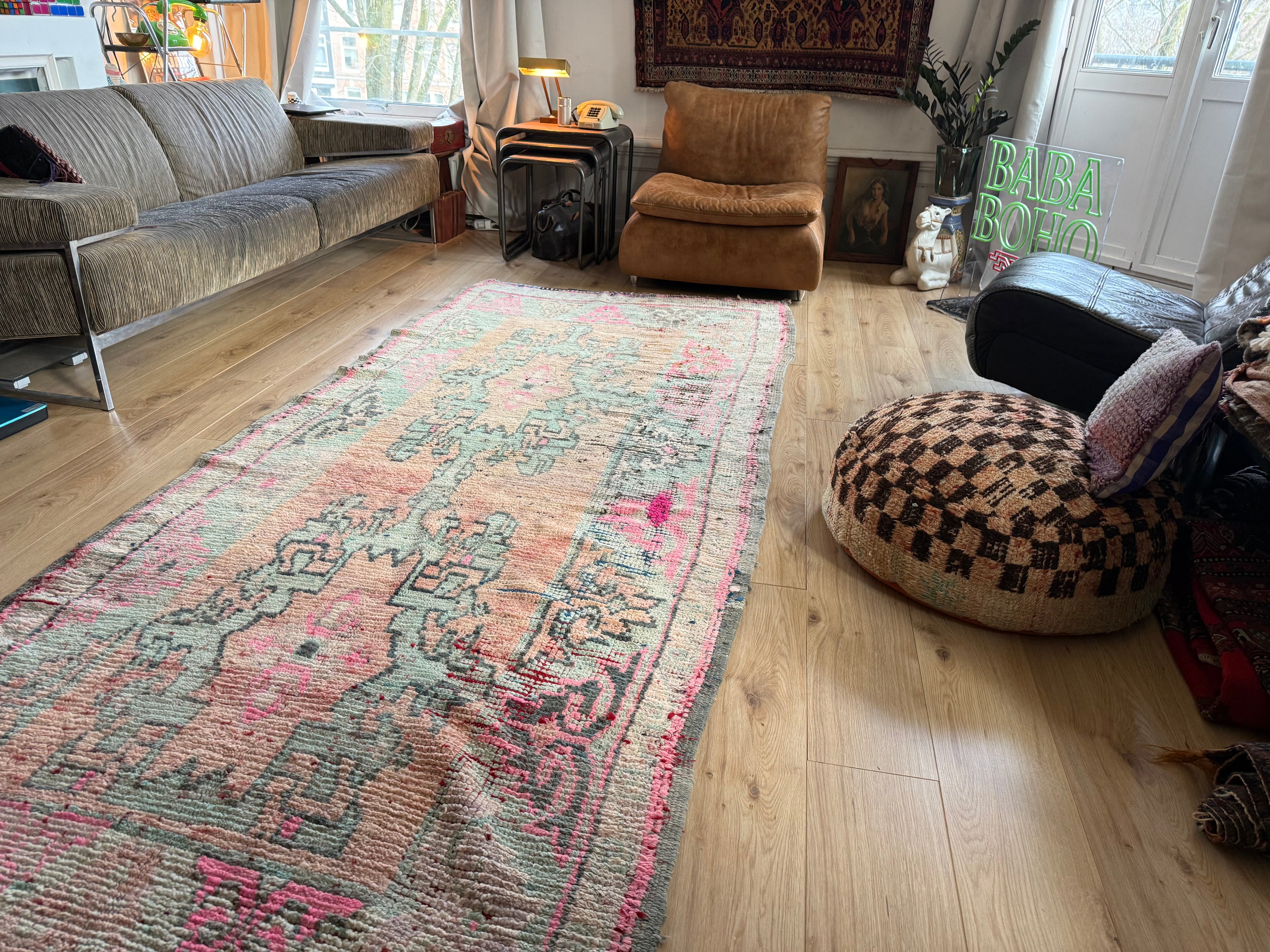 Vintage Marokkaans Berber tapijt (ca. 1950–1970) – 355 × 137 cm