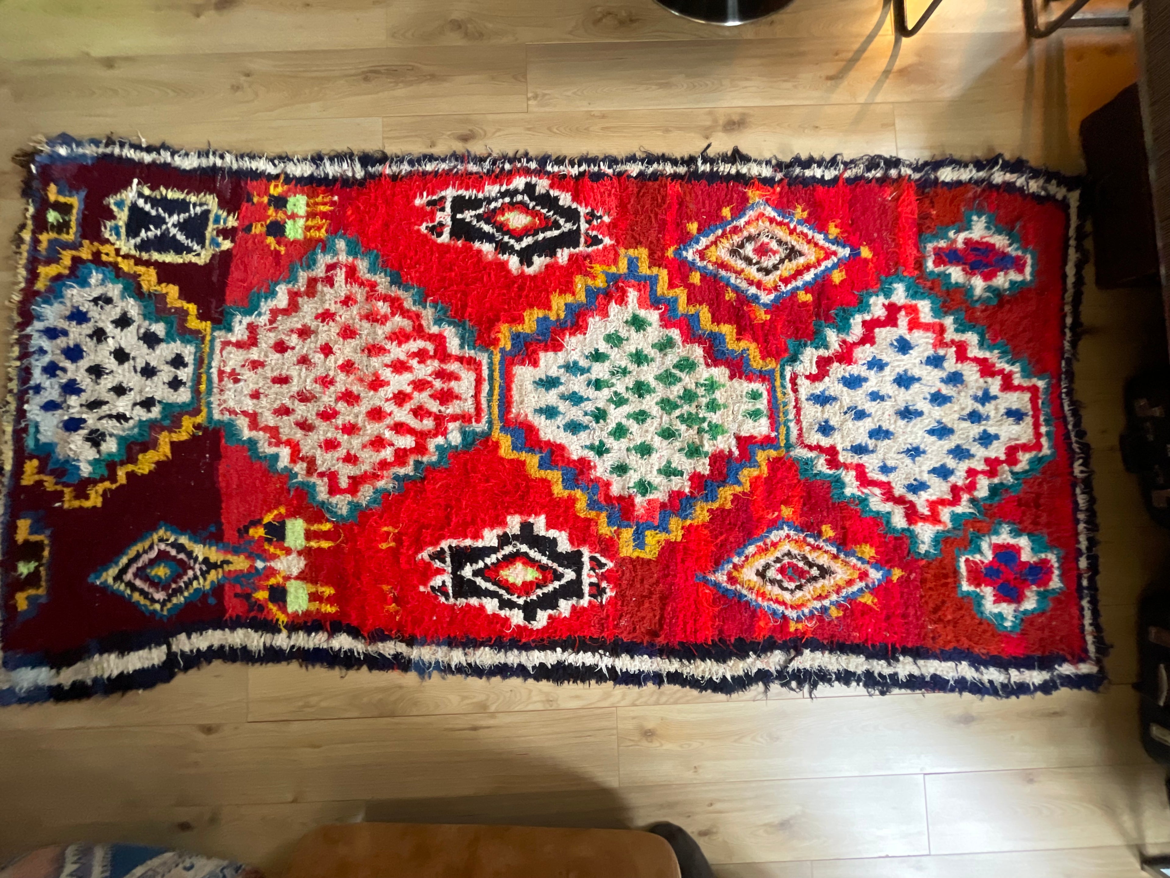 Handgeknoopt vintage Boujad tapijt – Marokkaans – ca. 282 × 145 cm