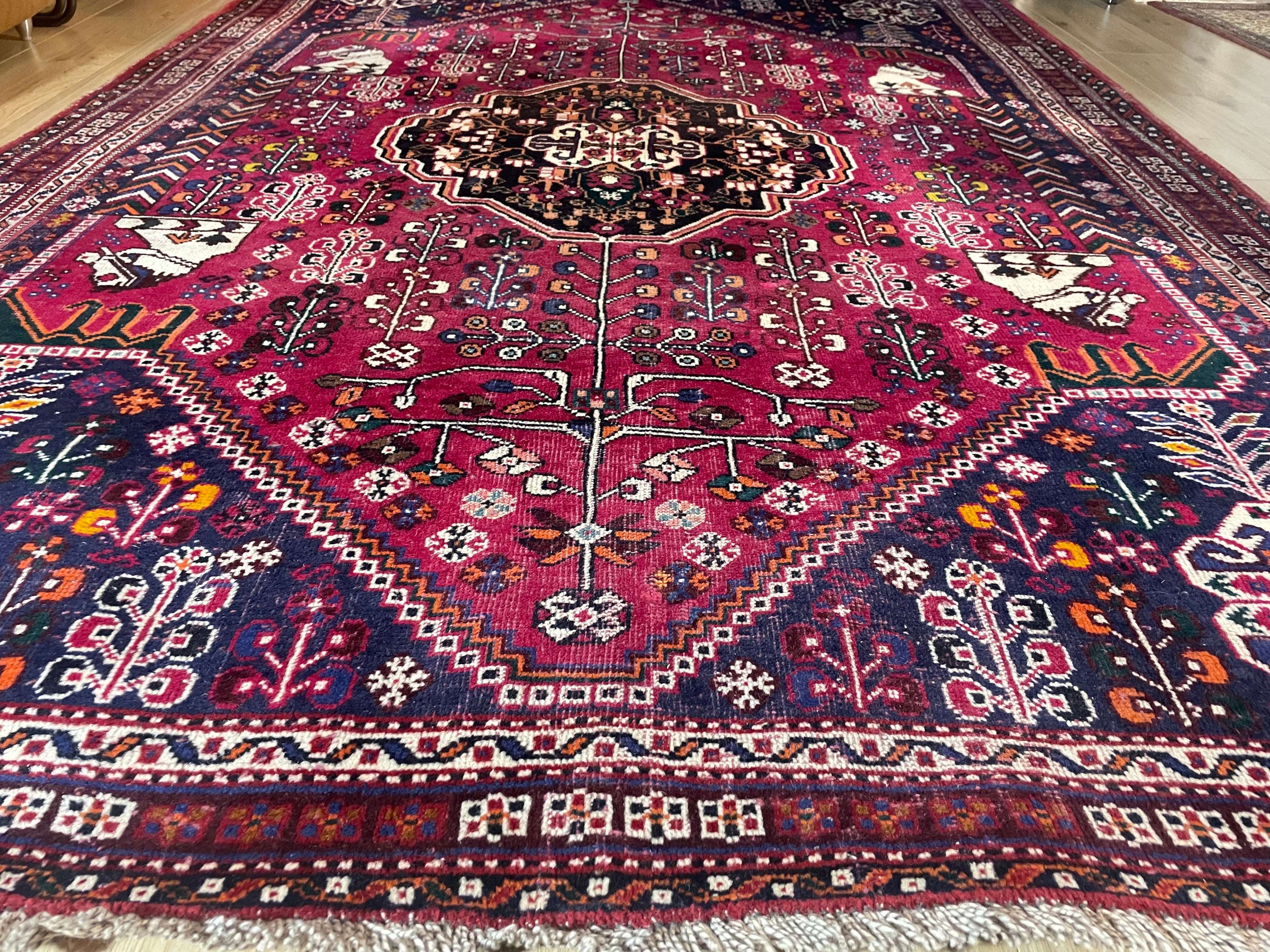 Handgeknoopt Vintage Oosters tapijt – ca. 248 × 182 cm