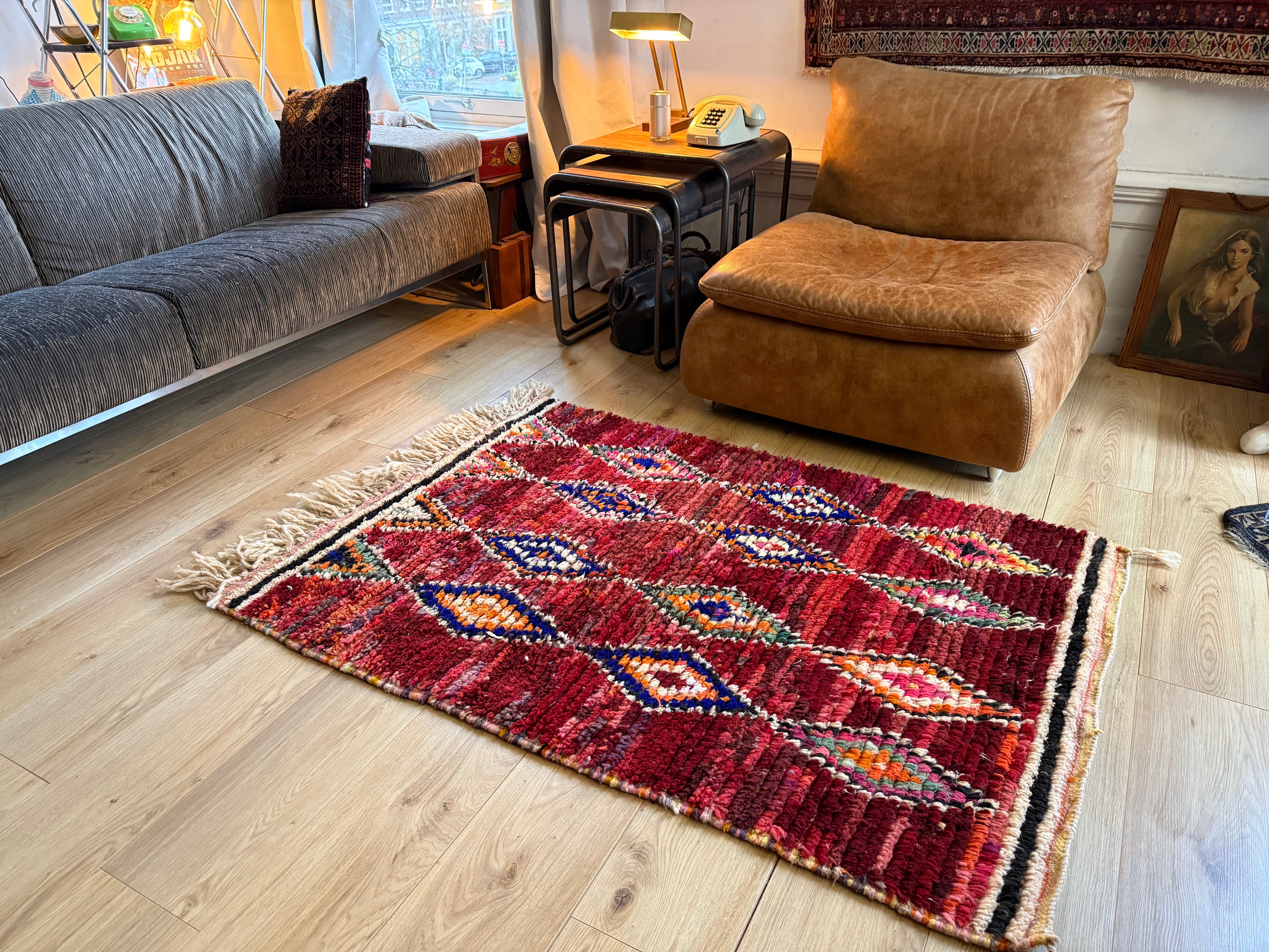 Warm vintage Berber tapijt – 154 × 102 cm