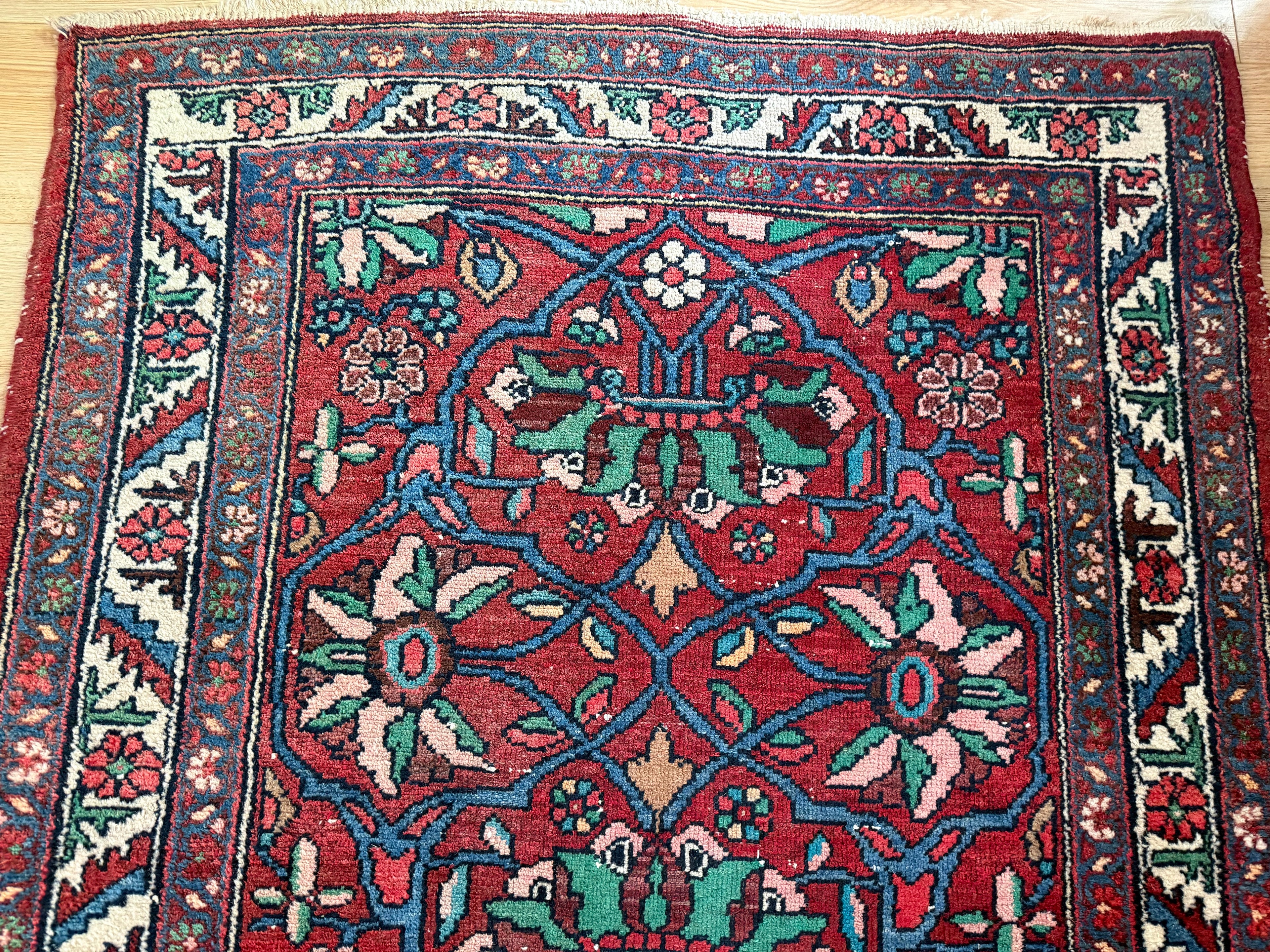 vintage Oosters Tapijt handgeknoopt– 104x194 cm