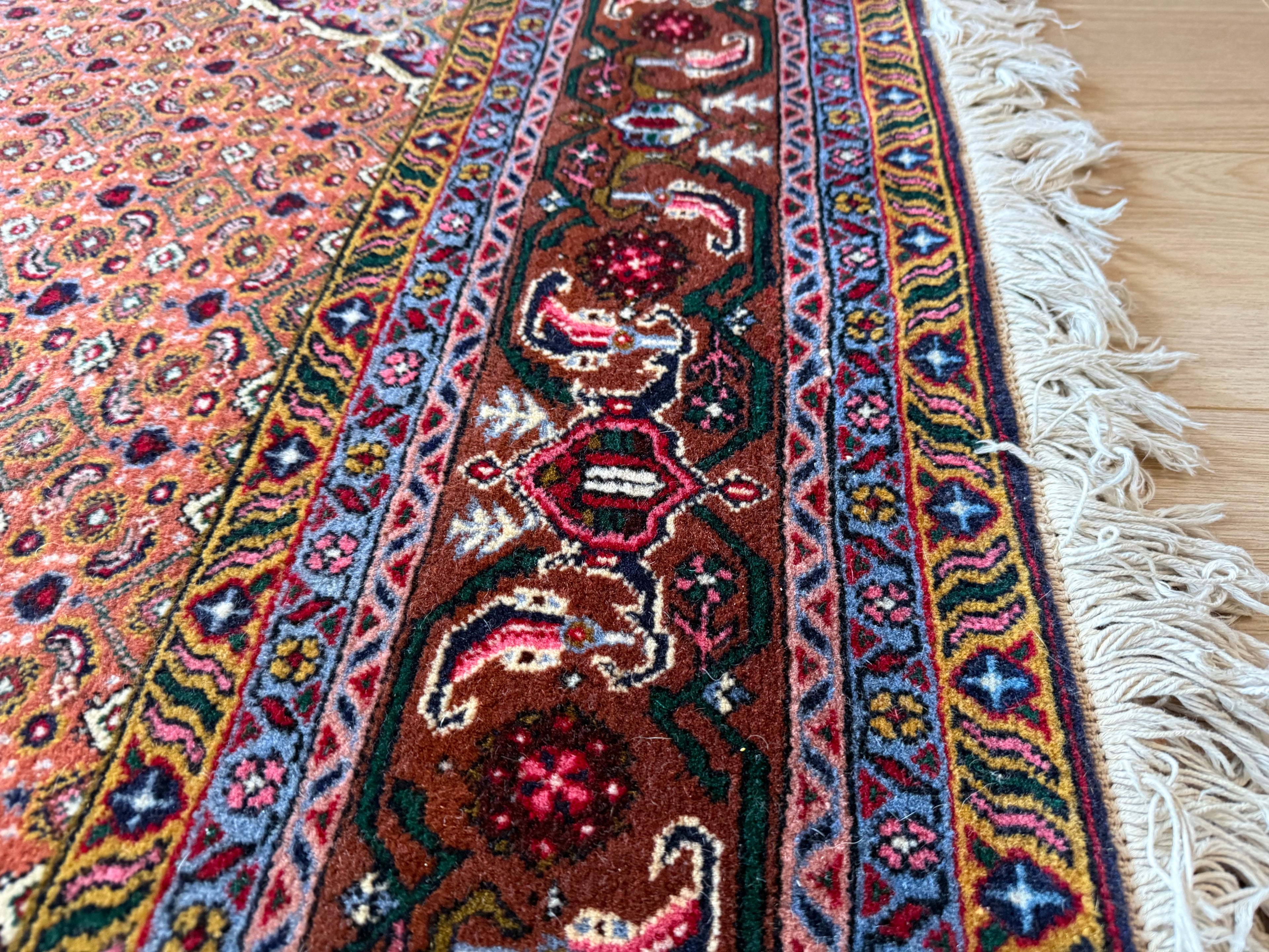 Tapete vintage nó à mão – estilo Bidjar – 310 × 200 cm – padrão Mahi