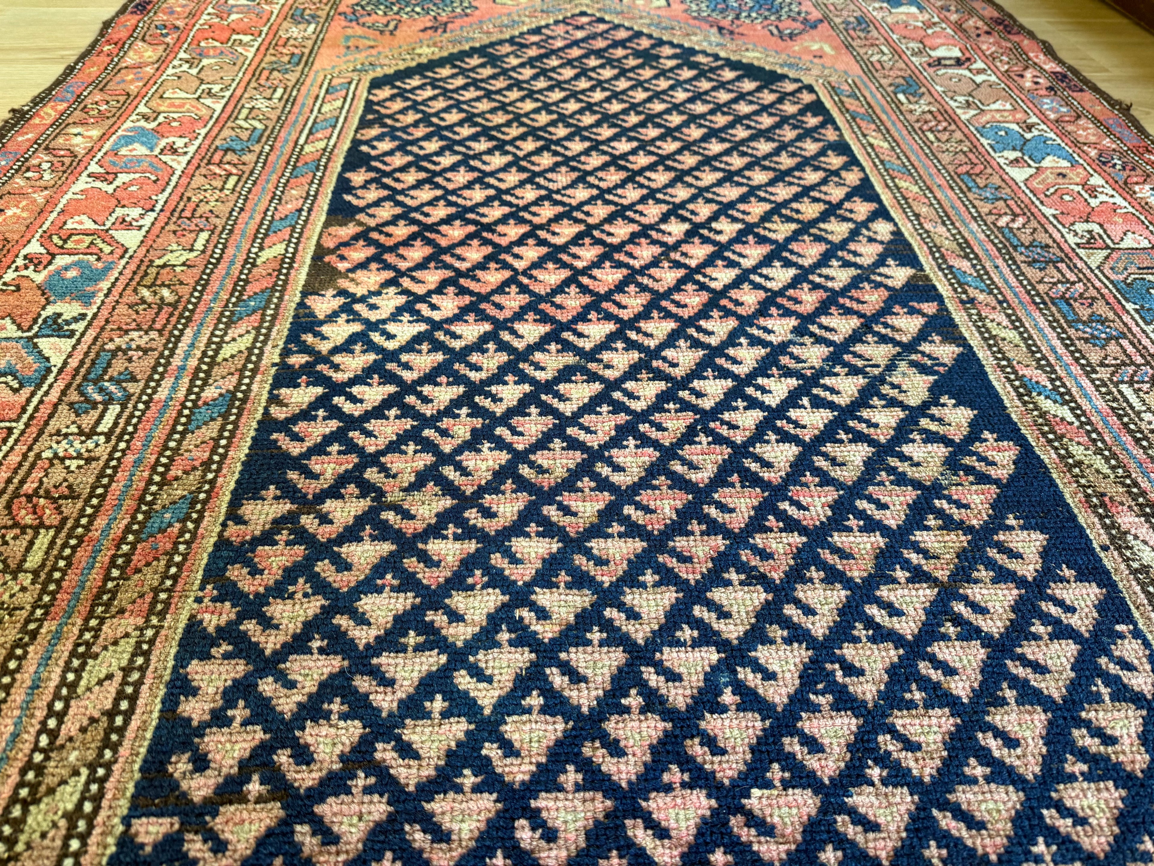 Handgeknoopt vintage ossters tapijt – Malayer-stijl – ca. 210 × 116 cm
