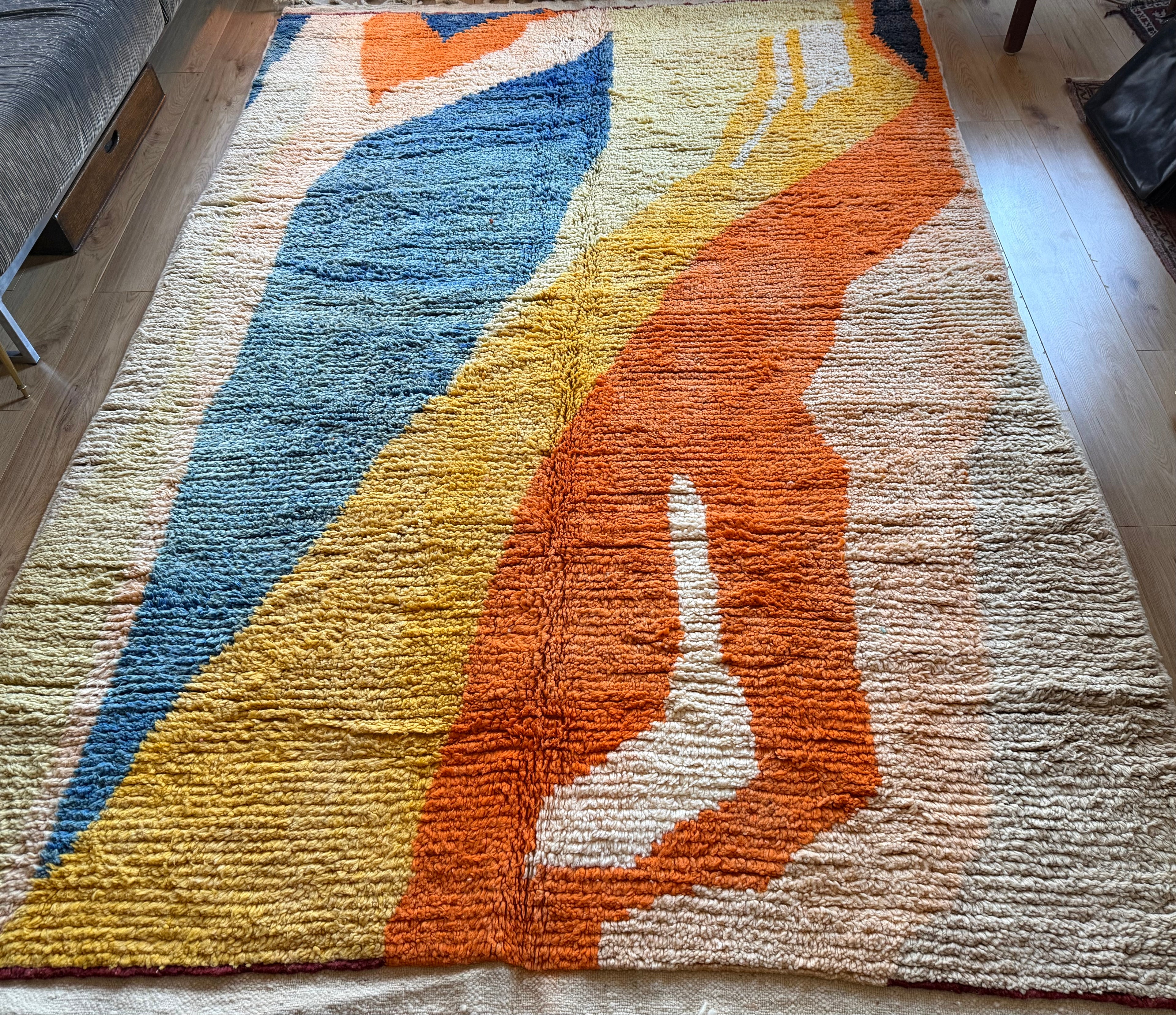 Tapete vintage de design marroquino – 317 × 197 cm – shag abstrato