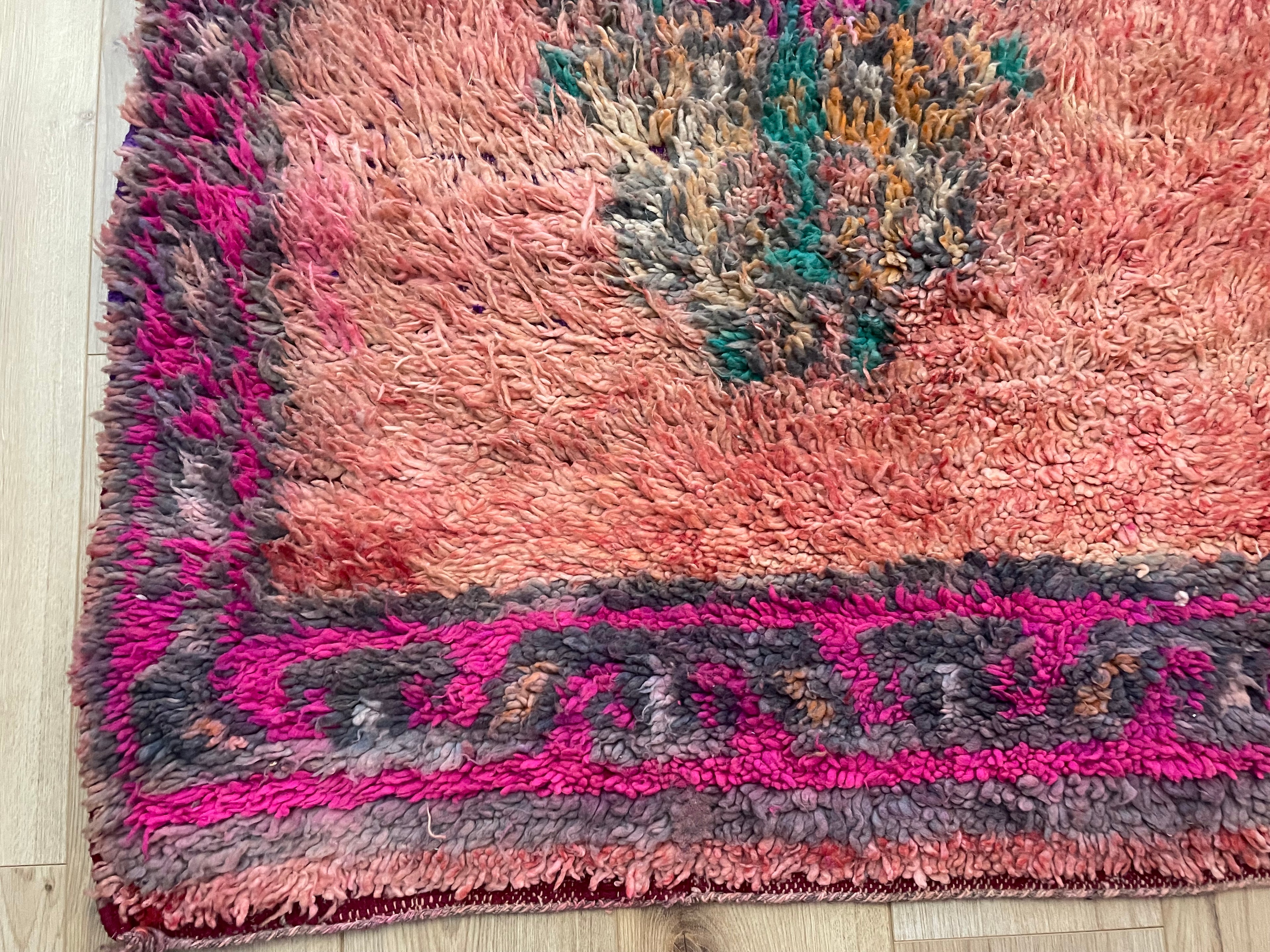 Handgeknoopt vintage tapijt Marokkaans Boucherouite ca. 323 × 193 cm