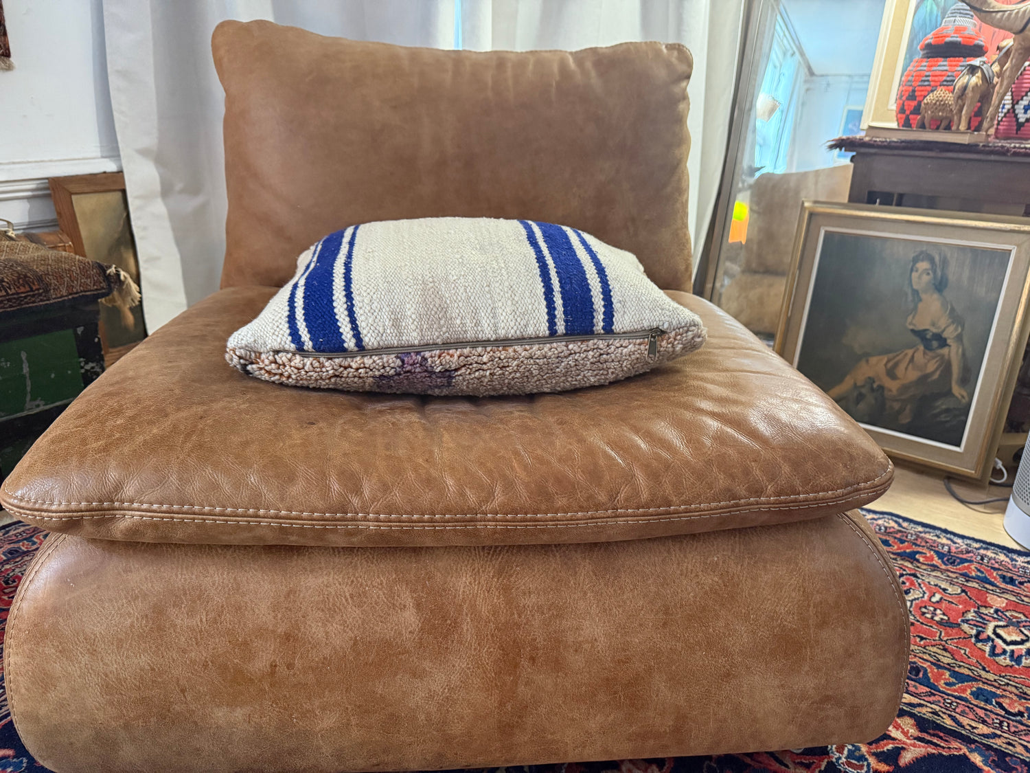 Coussin fait main en tapis marocain vintage – env. 60 × 40 cm