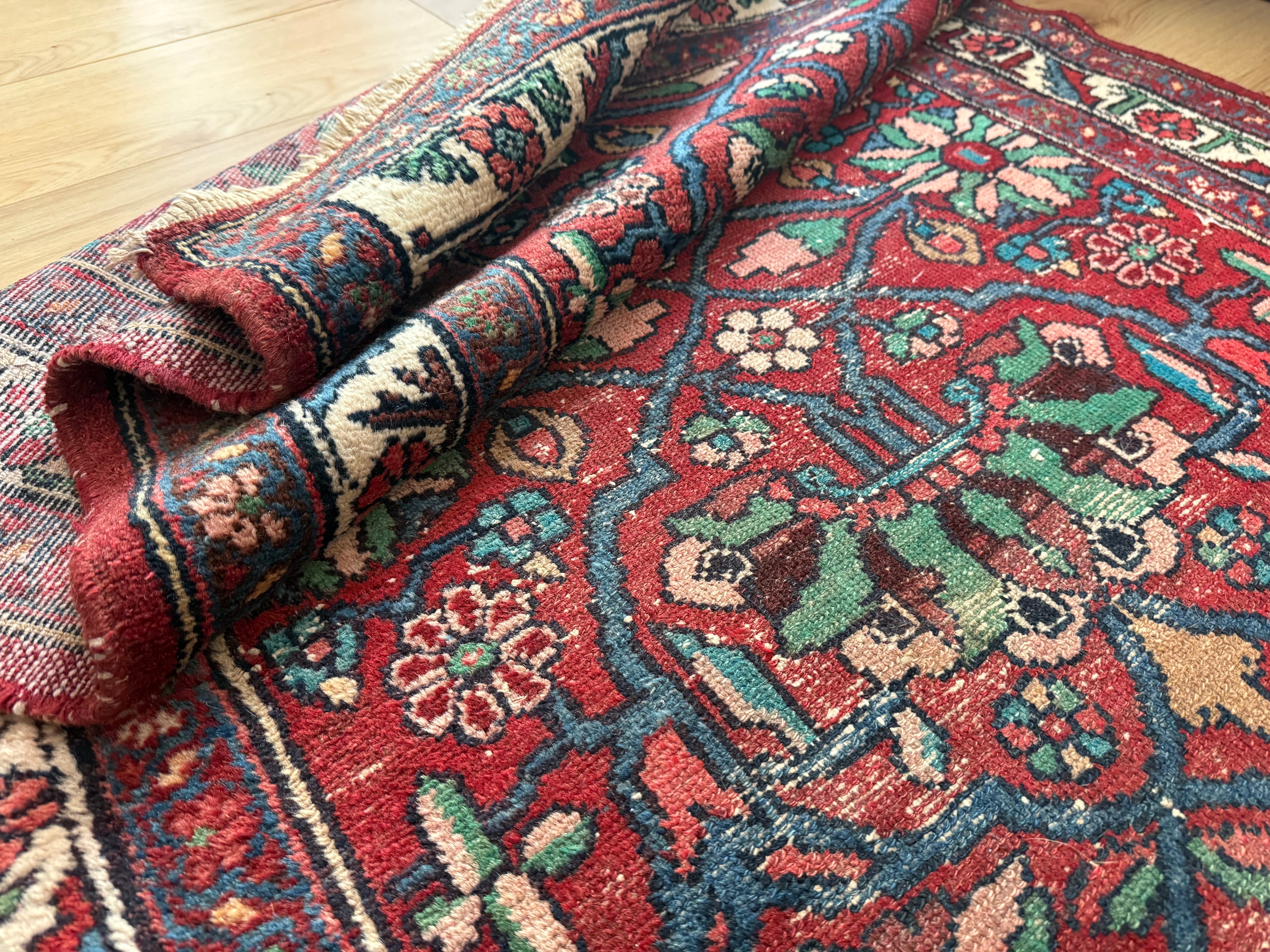 vintage Oosters Tapijt handgeknoopt– 104x194 cm