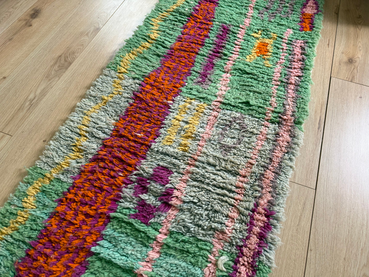 Marokkaanse loper met abstract patroon – 314 × 76 cm