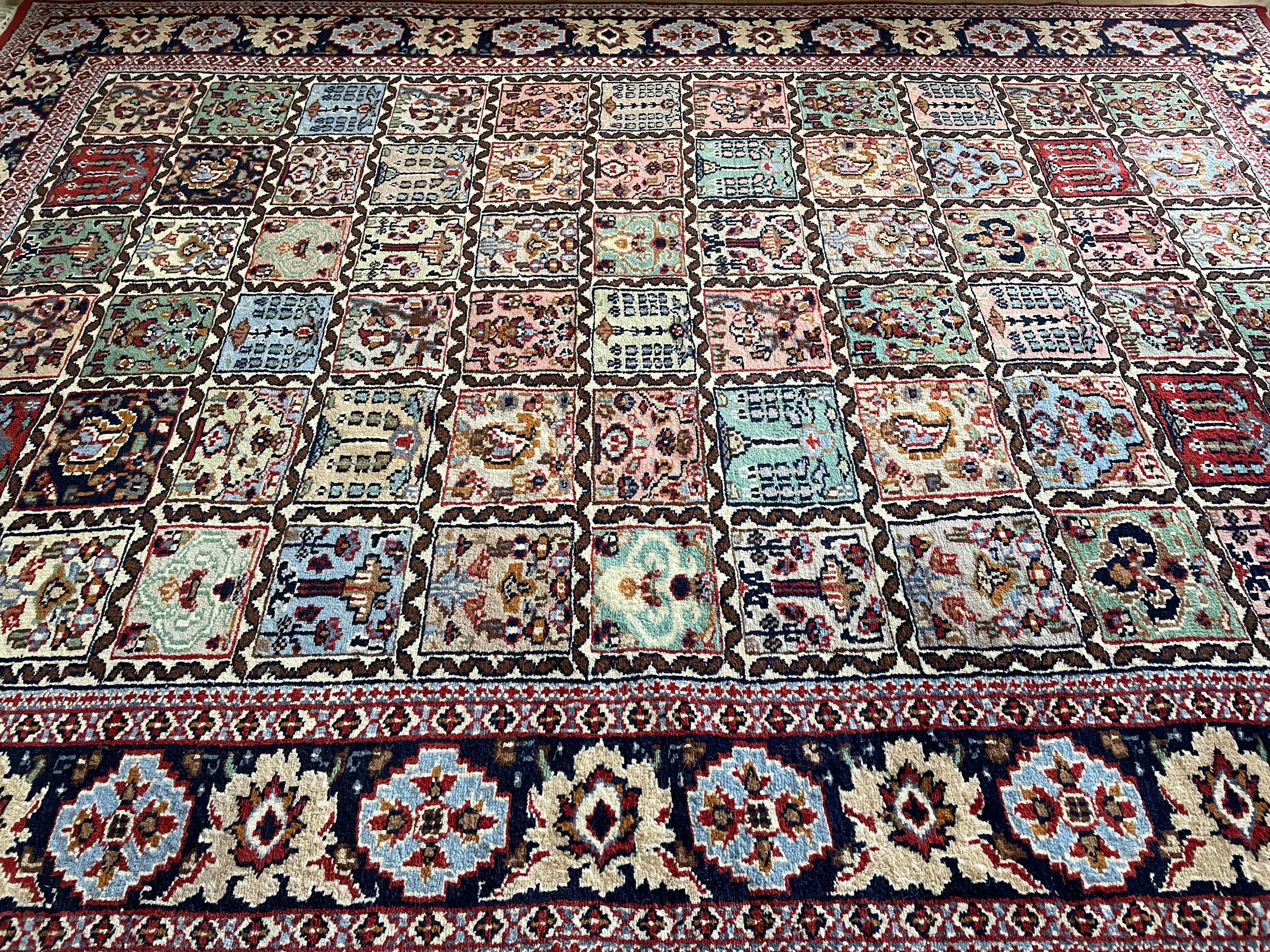 Handgeknoopt vintage Oosters tapijt – ca. 220 × 151 cm