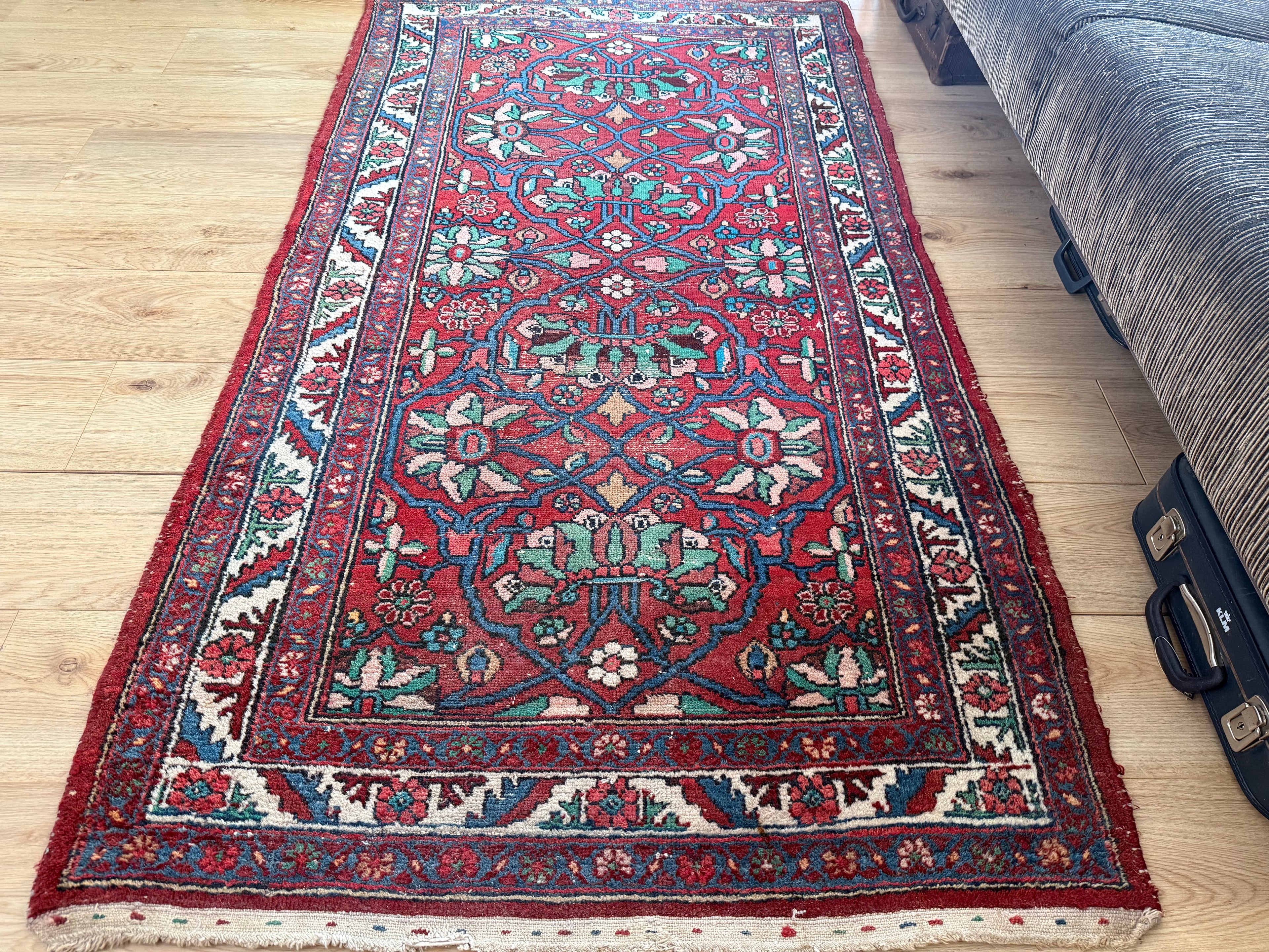 vintage Oosters Tapijt handgeknoopt– 104x194 cm