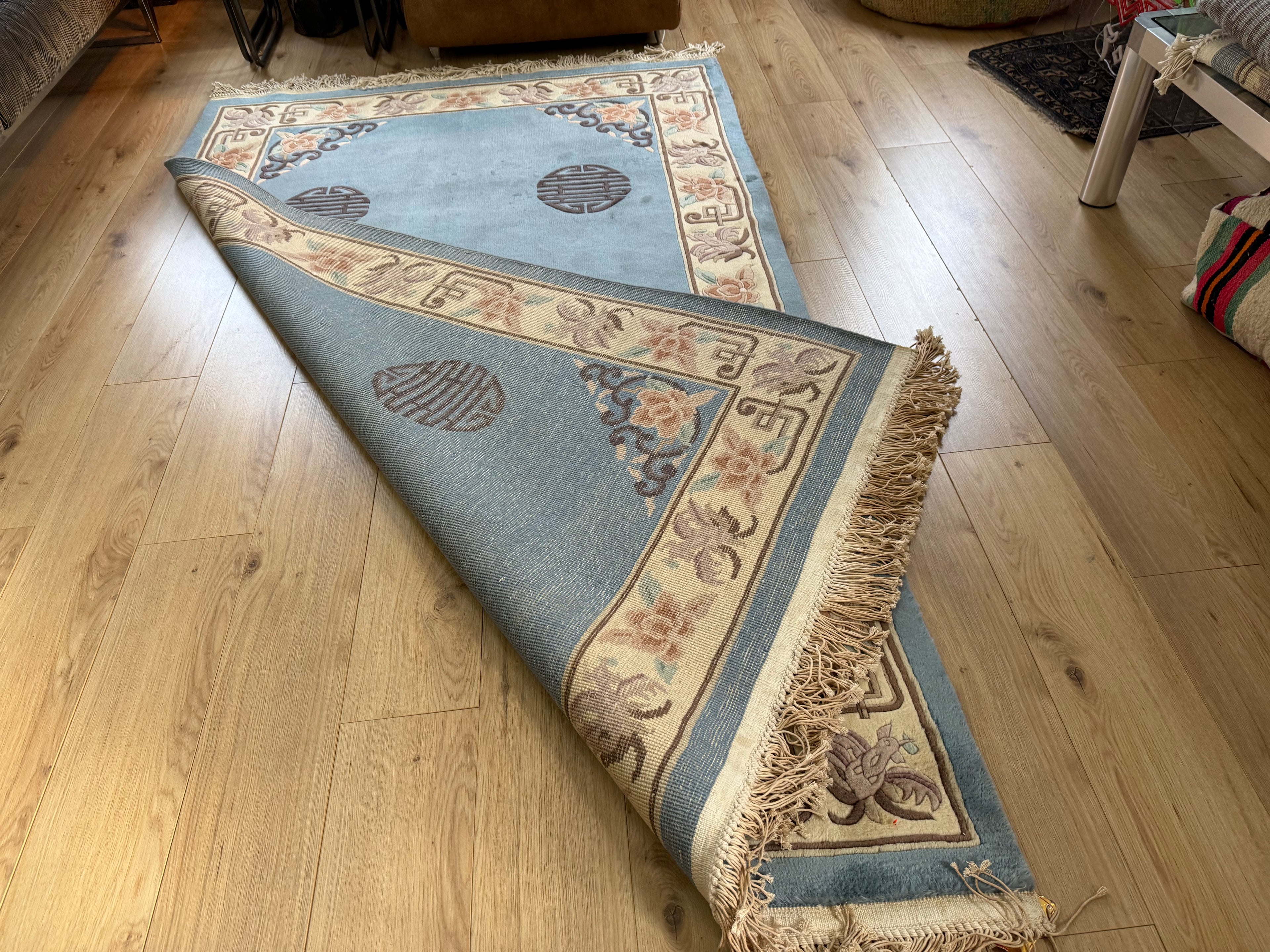 vintage Chinees Deco-tapijt – ca. 155 × 248 cm