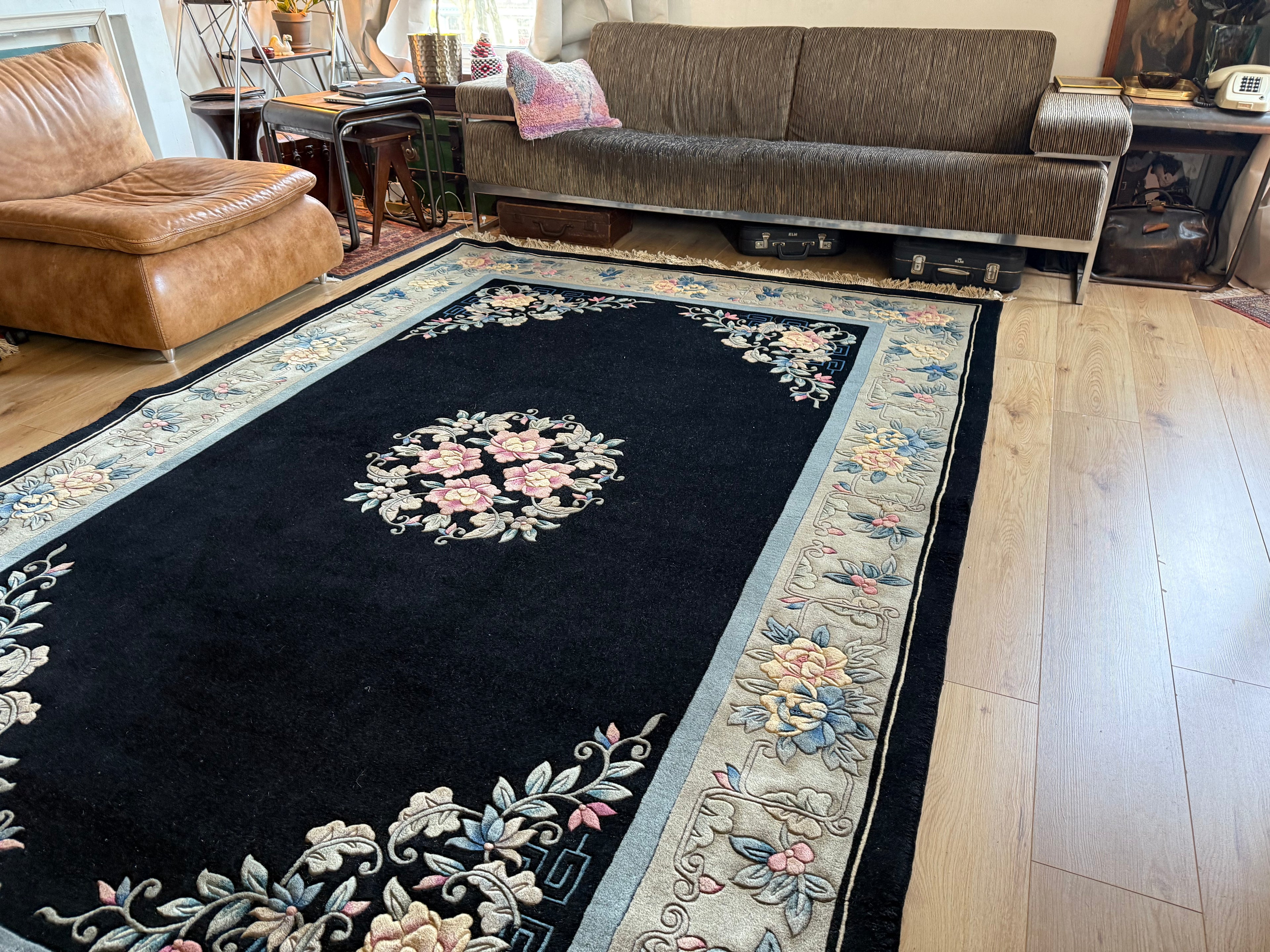 Handgeknoopt vintage tapijt – Chinese Deco stijl – ca. 323 × 188 cm