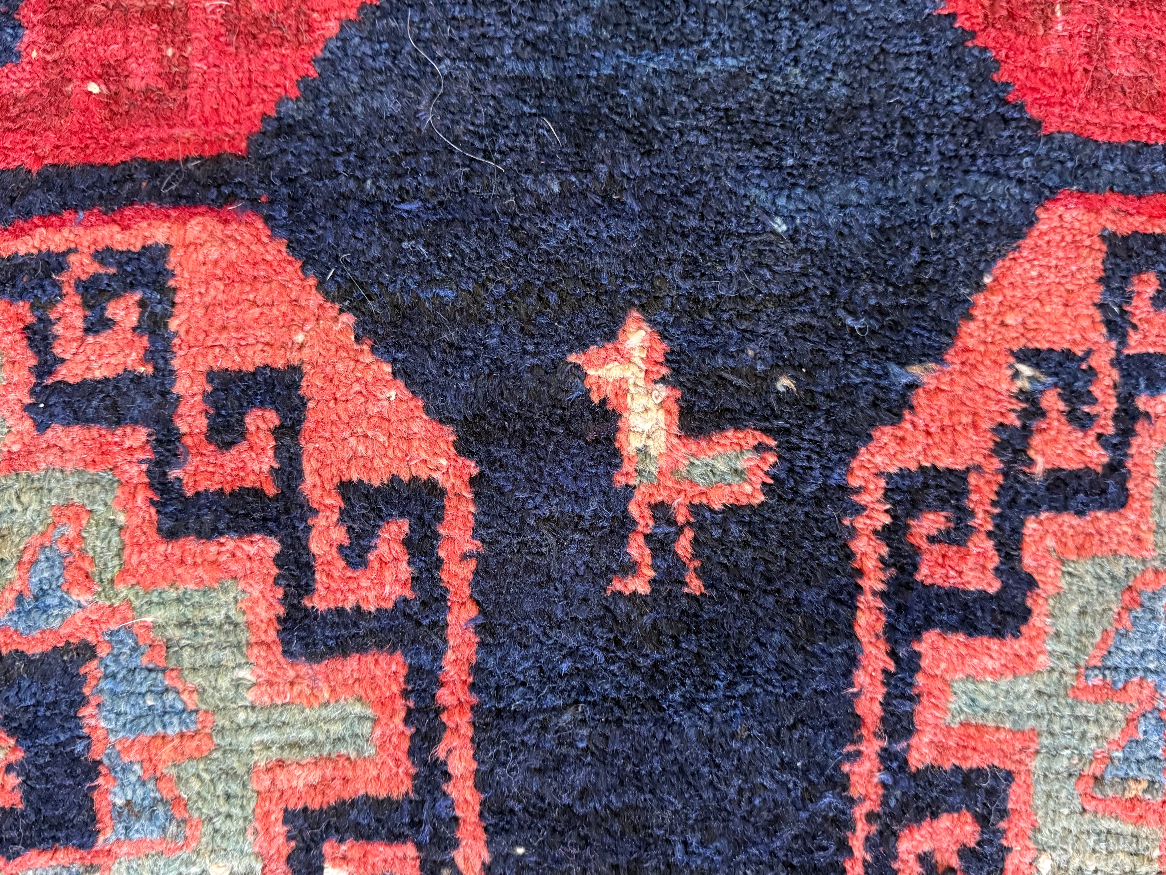 Handgeknoopt vintage tapijt – Zuid-Kaukasus (Karabagh / Kazak-stijl) – ca. 125 × 194 cm