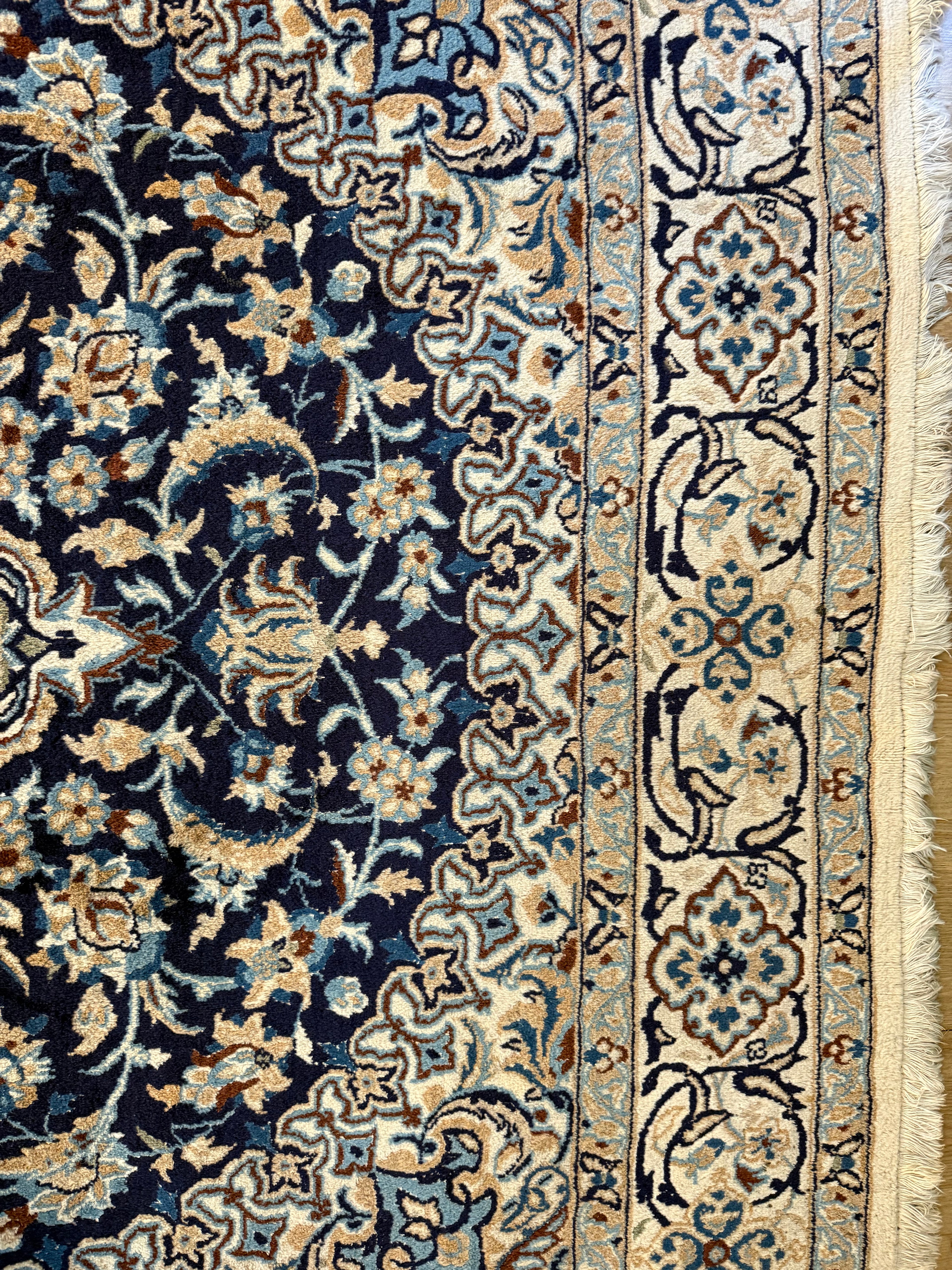 Hand-knotted vintage oriental Nain style carpet – approx. 196 × 300 cm