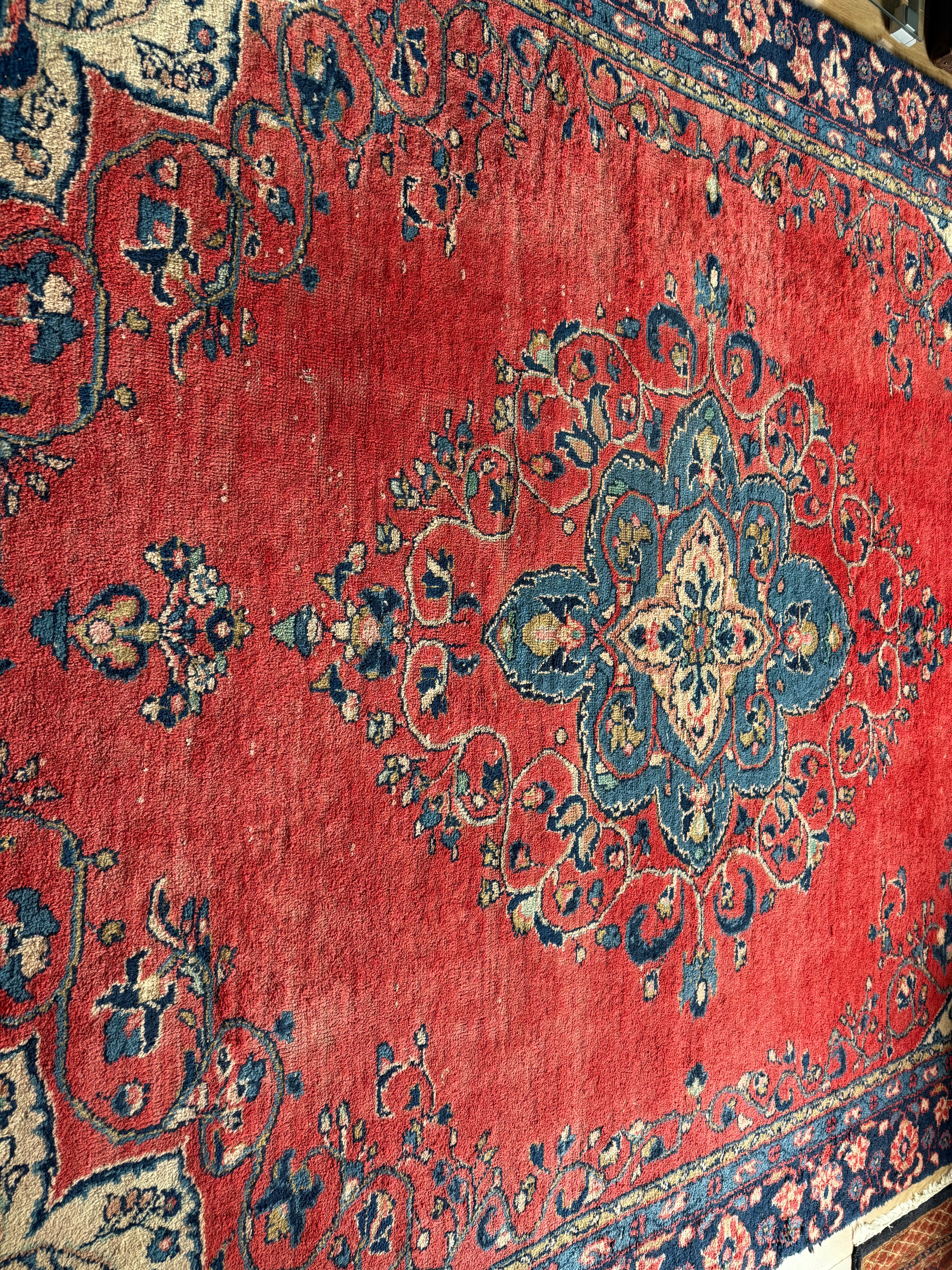 Handgeknoopt vintage Oosters Tapijt Kashan stijl – ca. 213 × 292 cm