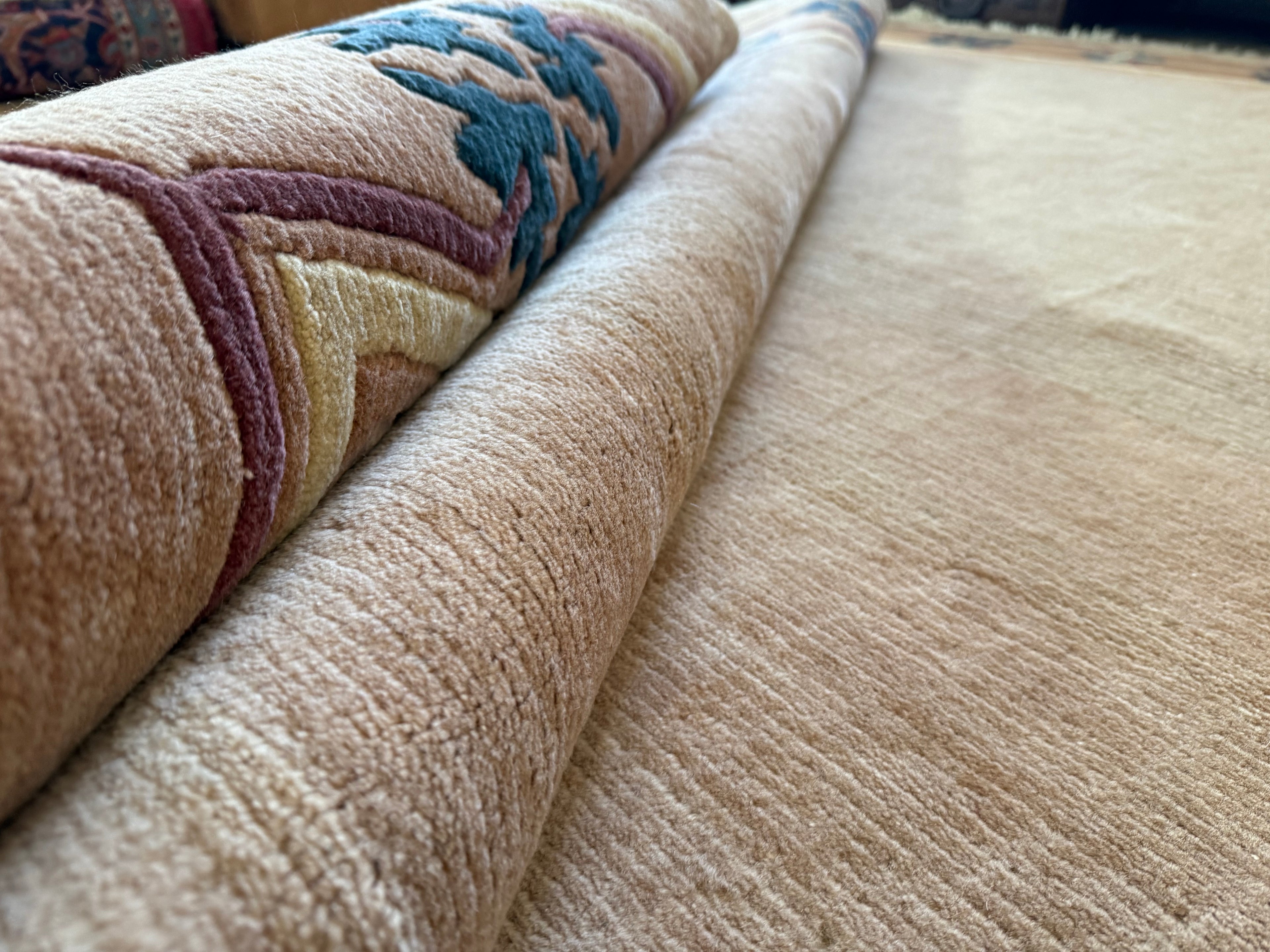 Handgeknoopt vintage tapijt – Chinese Art Deco stijl – ca. 250 × 300 cm