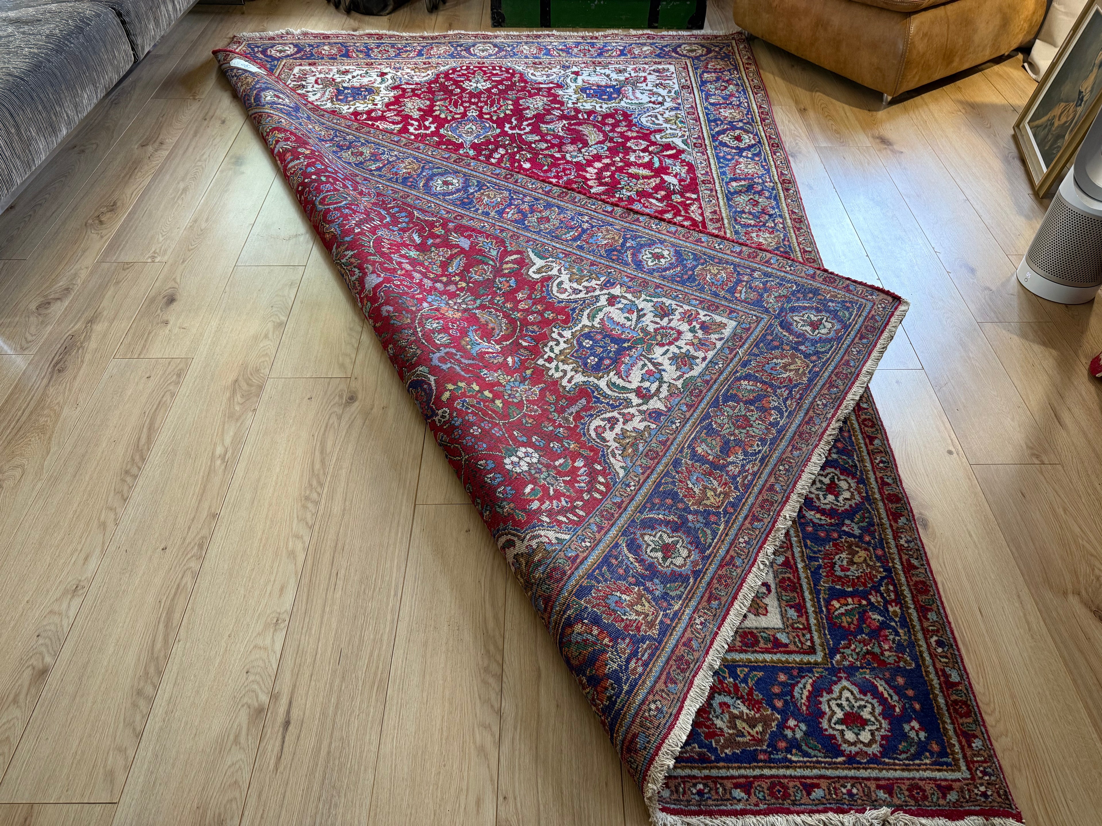 Handgeknoopt vintage Tabriz tapijt – ca. 301 × 205 cm