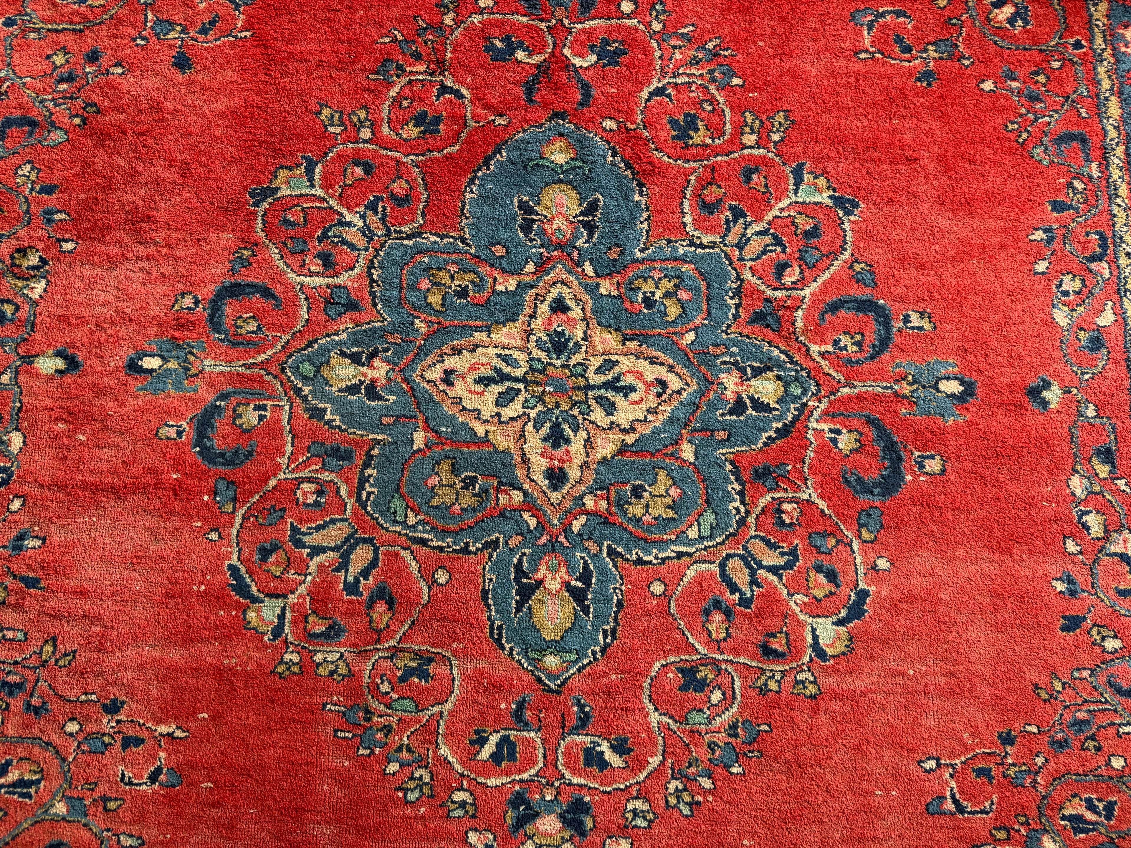 Handgeknoopt vintage Oosters Tapijt Kashan stijl – ca. 213 × 292 cm