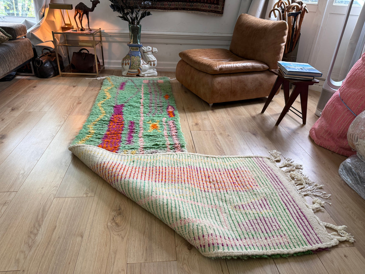 Marokkaanse loper met abstract patroon – 314 × 76 cm