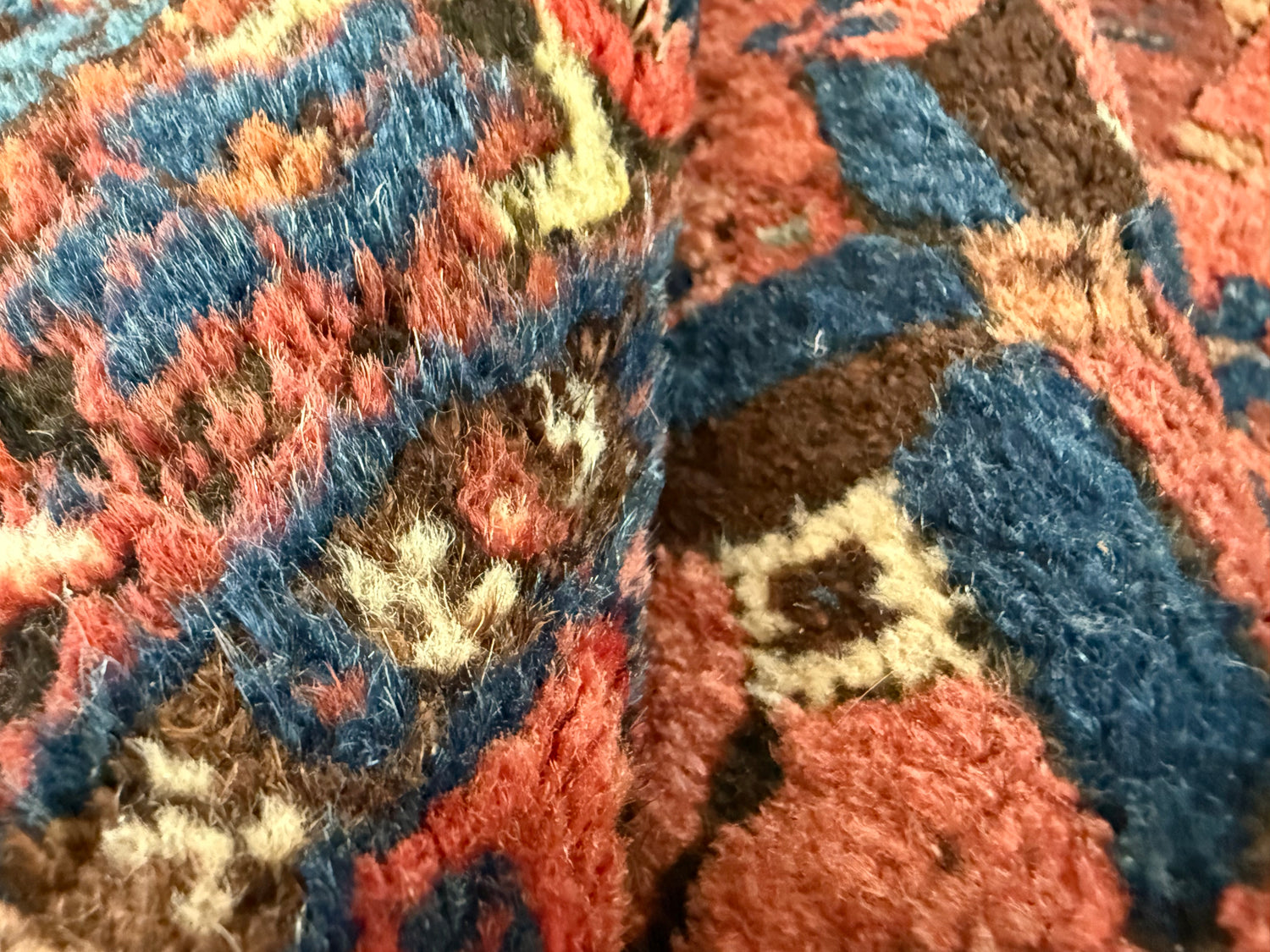 Tapete vintage antigo feito à mão nó a nó Tapete de aldeia (estilo Nahavand) – aprox. 158 × 180 cm