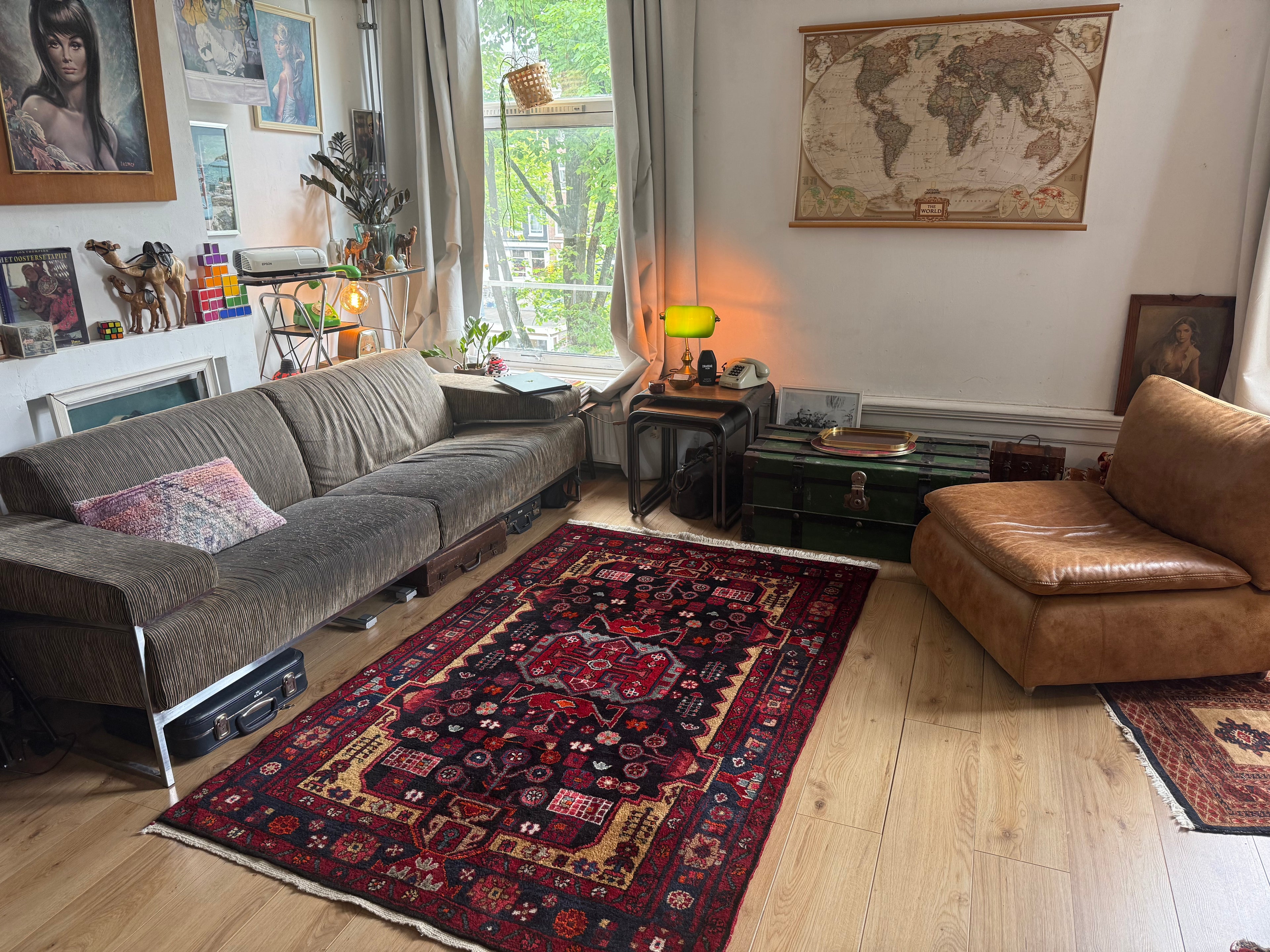 Handgeknoopt vintage tapijt – ca. 209 × 133 cm