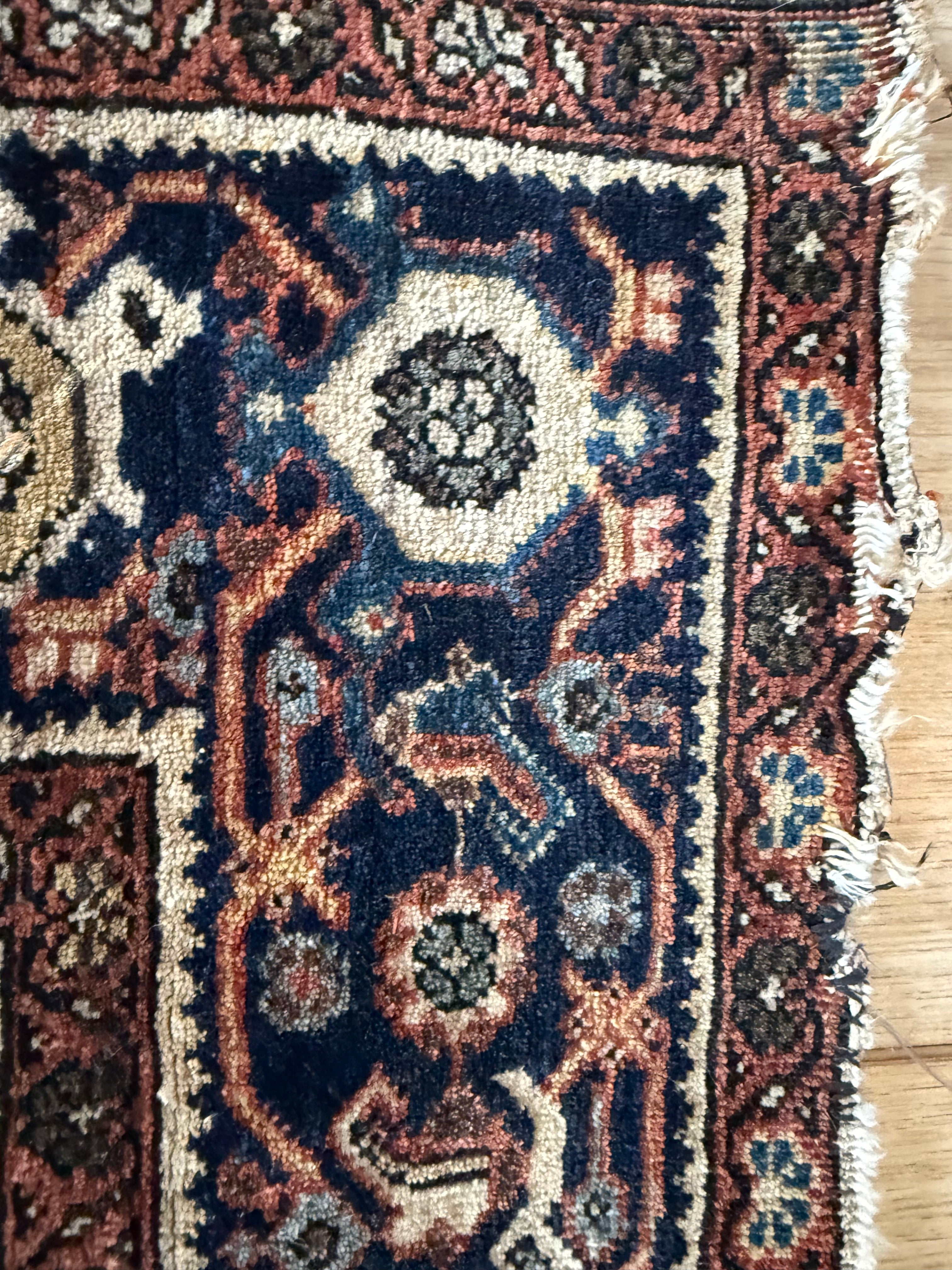 Early 20th-century figurative carpet – Qom tradition – 188 × 132 cm