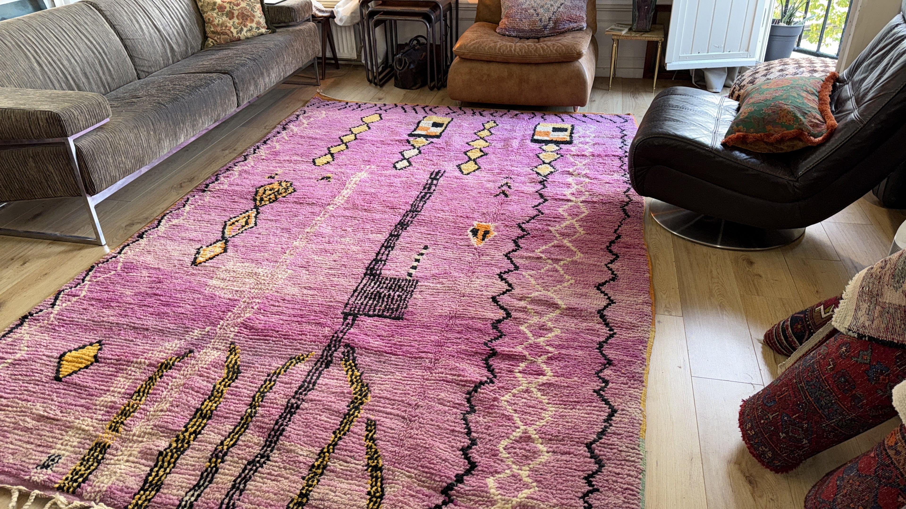 Handgeknoopt vintage Berber tapijt – ca. 308 × 200 cm