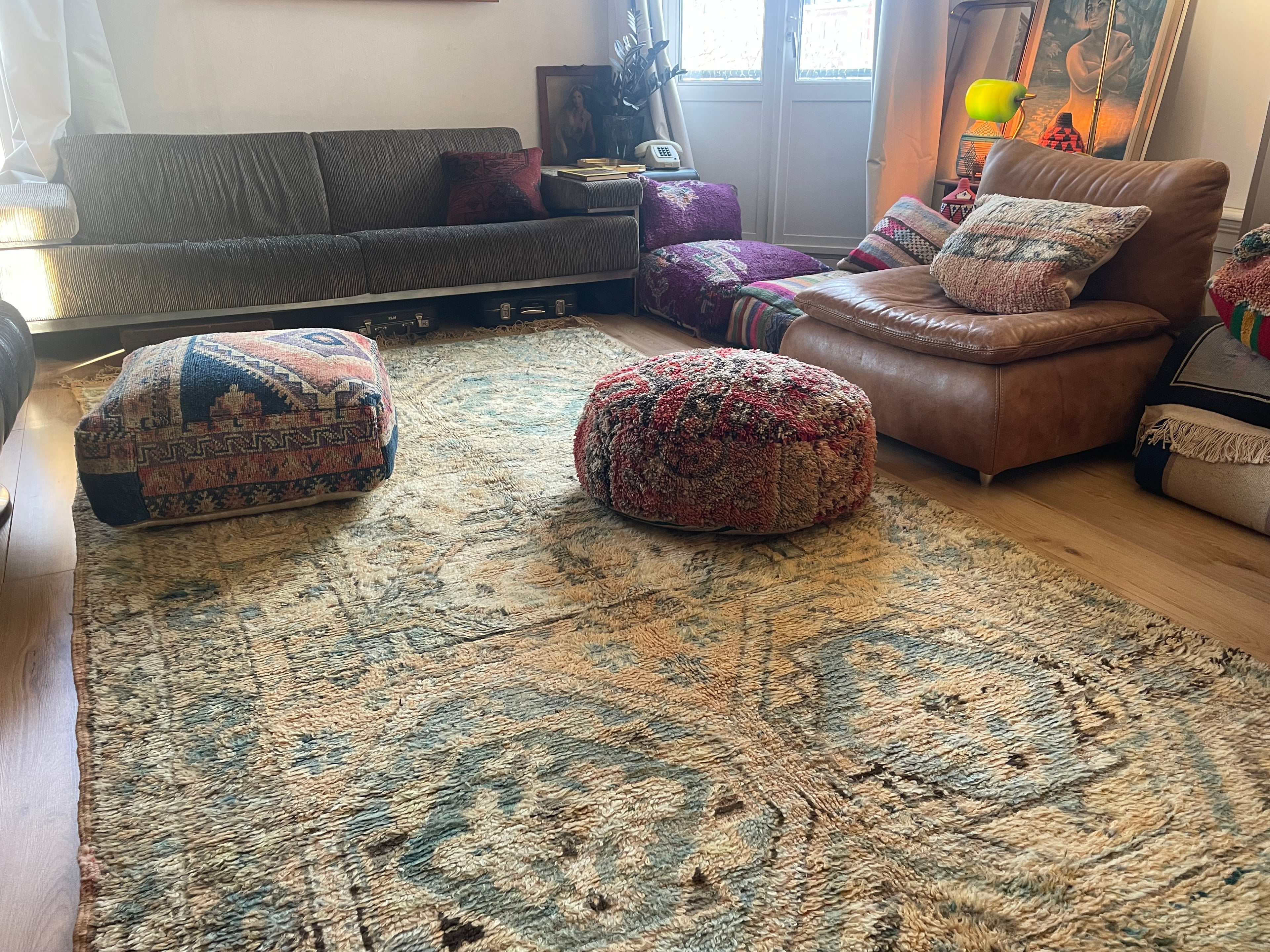 Handgeknoopt vintage tapijt uit Marokko – ca. 340 × 178 cm