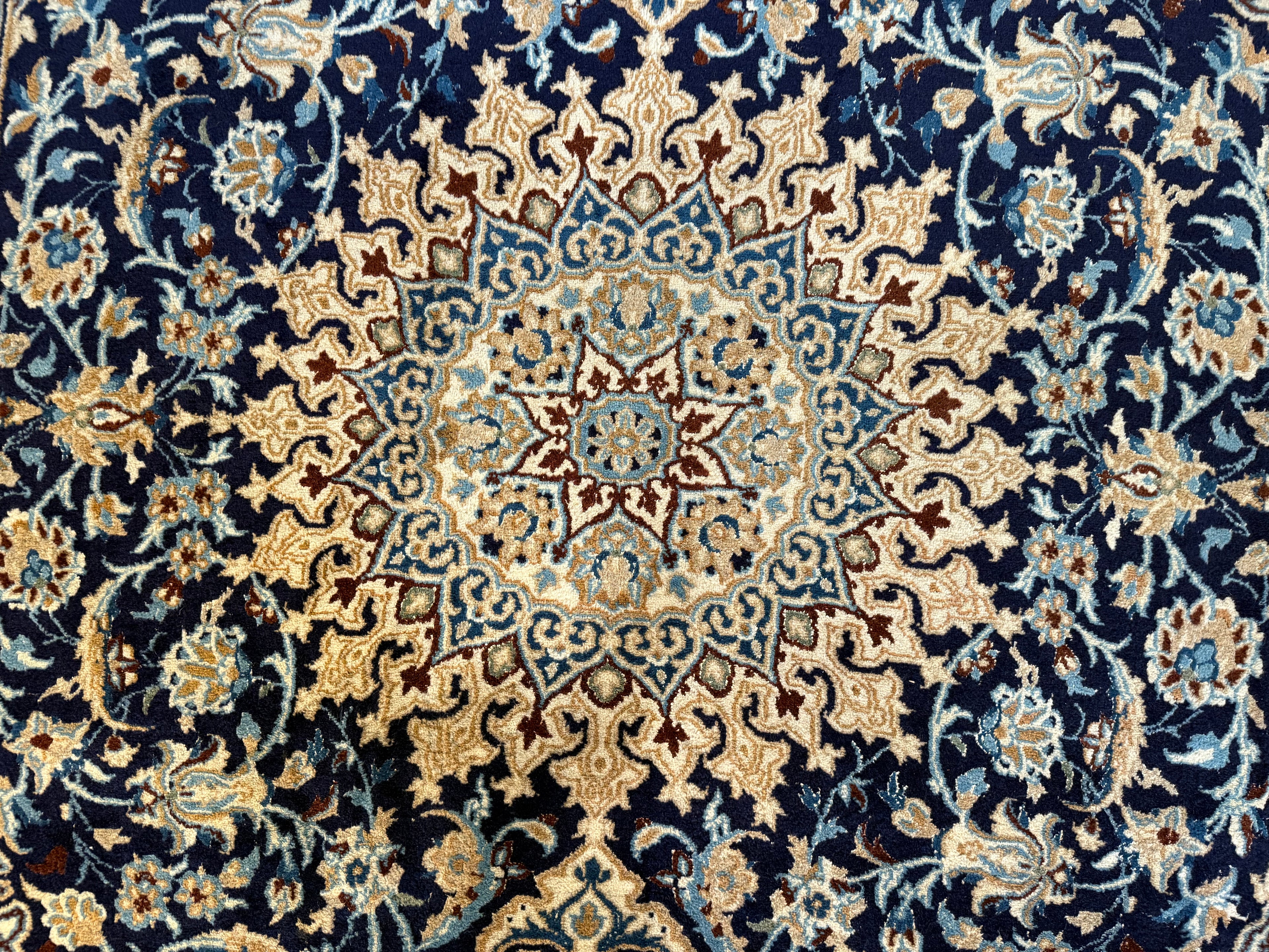 Hand-knotted vintage oriental Nain style carpet – approx. 196 × 300 cm