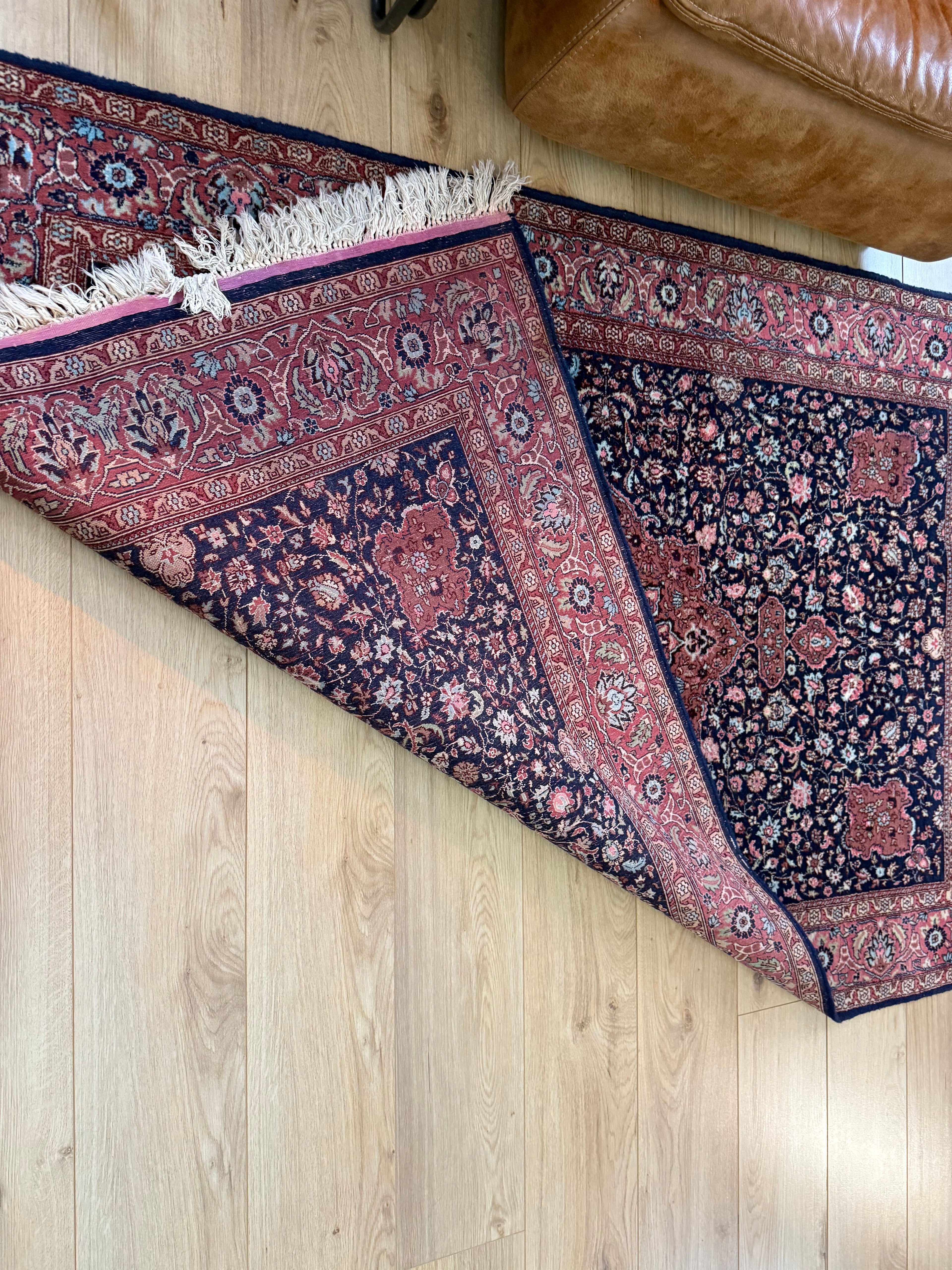 Handgeknoopt vintage Tabriz-stijl tapijt – ca. 208 x 128 cm