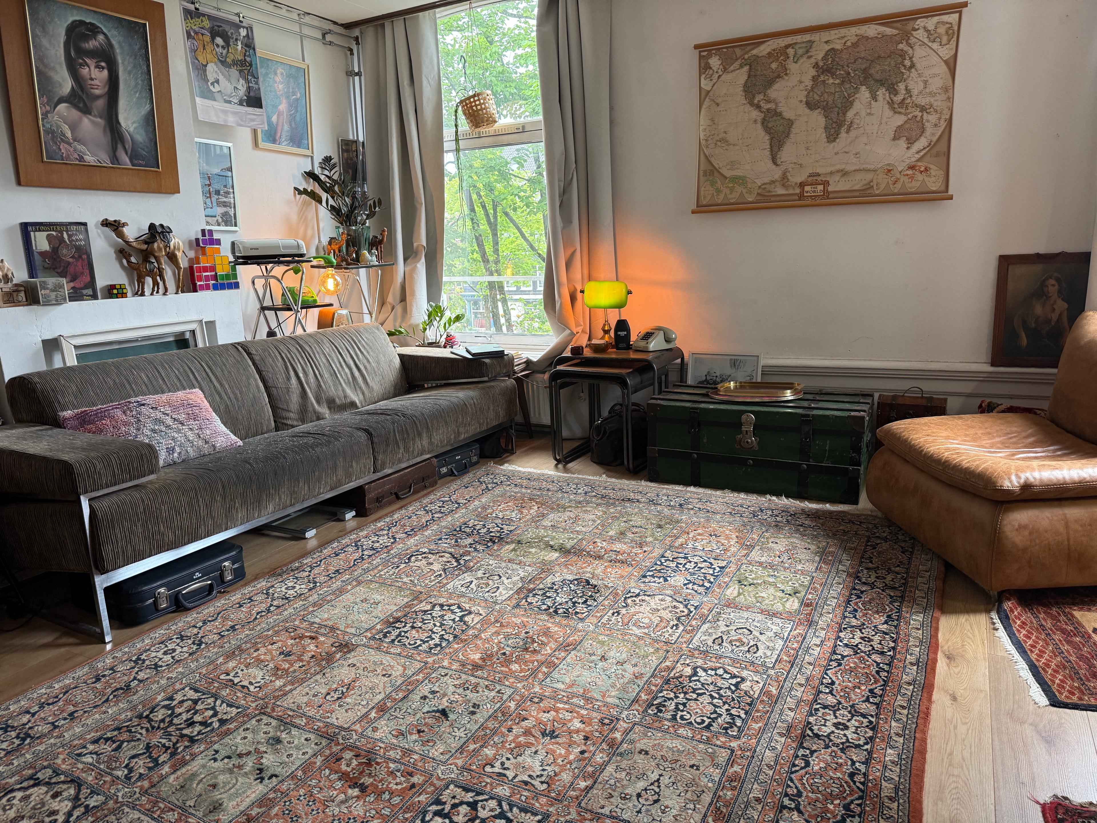 Handgeknoopt vintage Oosters India Bachtiari stijl tapijt – ca. 310 × 206 cm