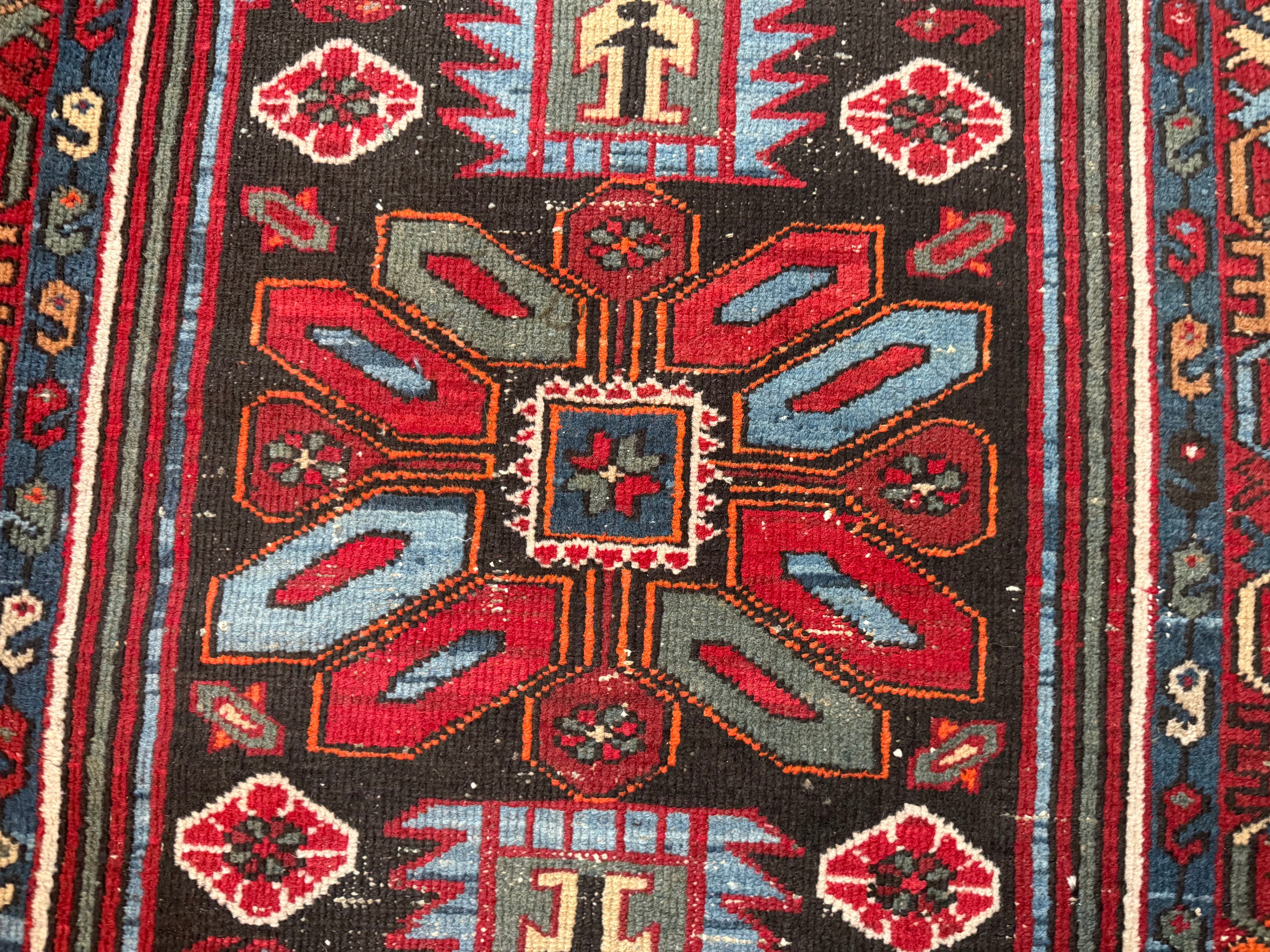 Handgeknoopt vintage oosters tapijt – Heriz stijl – ca. 200 × 118 cm
