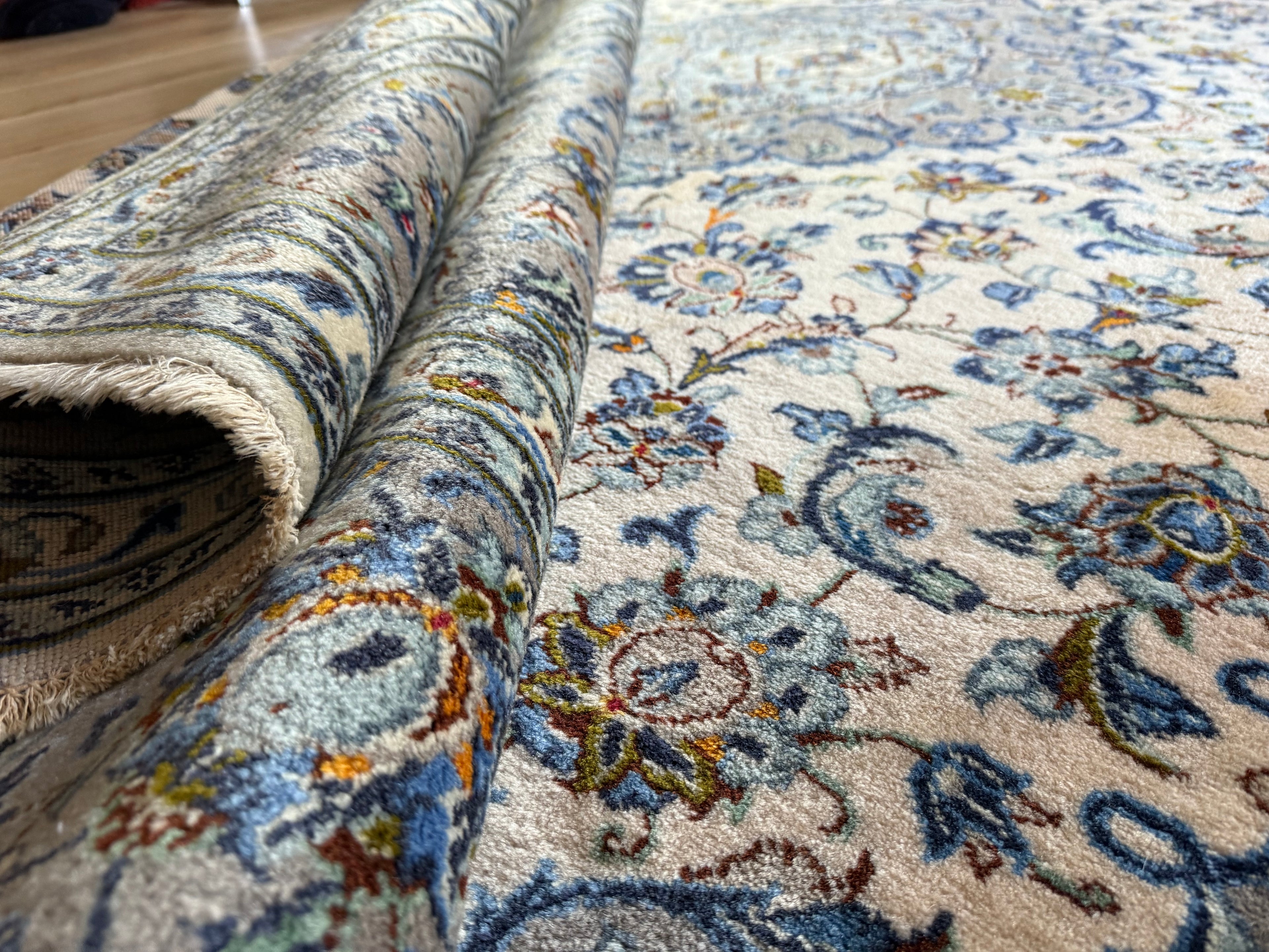 Handgeknoopt vintage tapijt – Licht & elegant – ca. 365 × 245 cm