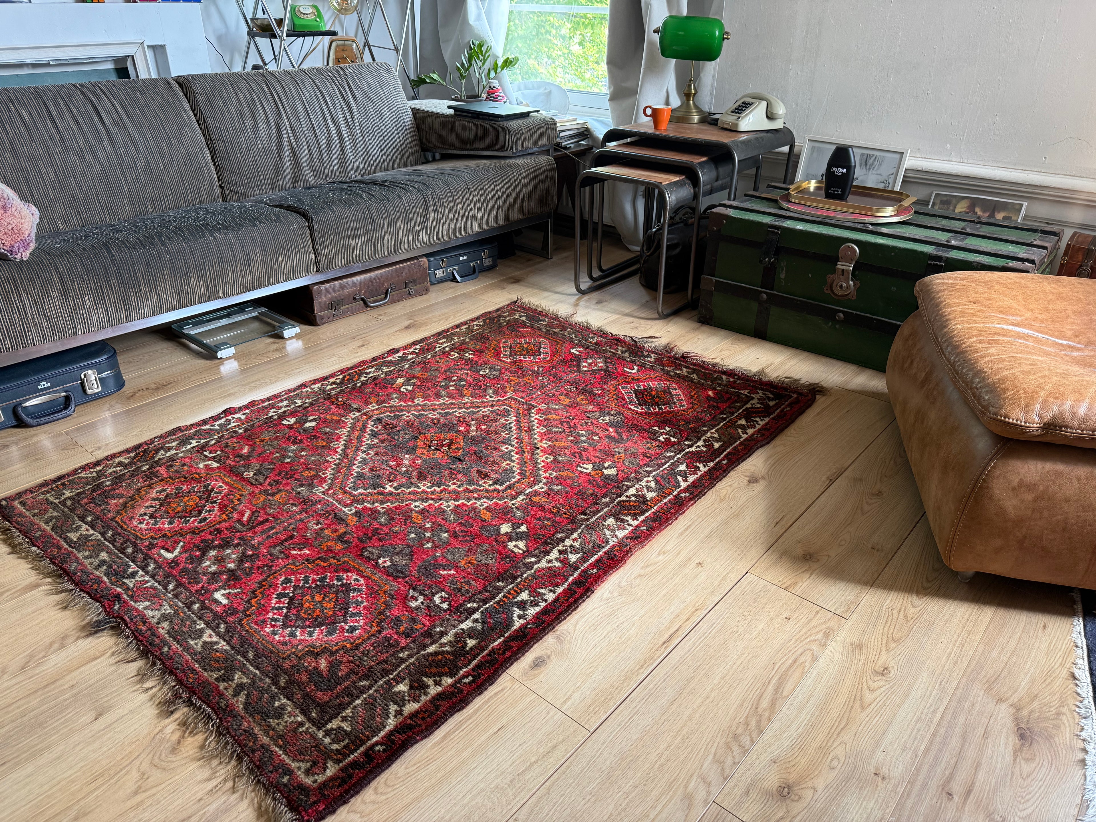 Handgeknoopt vintage Oosters tapijt – ca. 164 × 114 cm