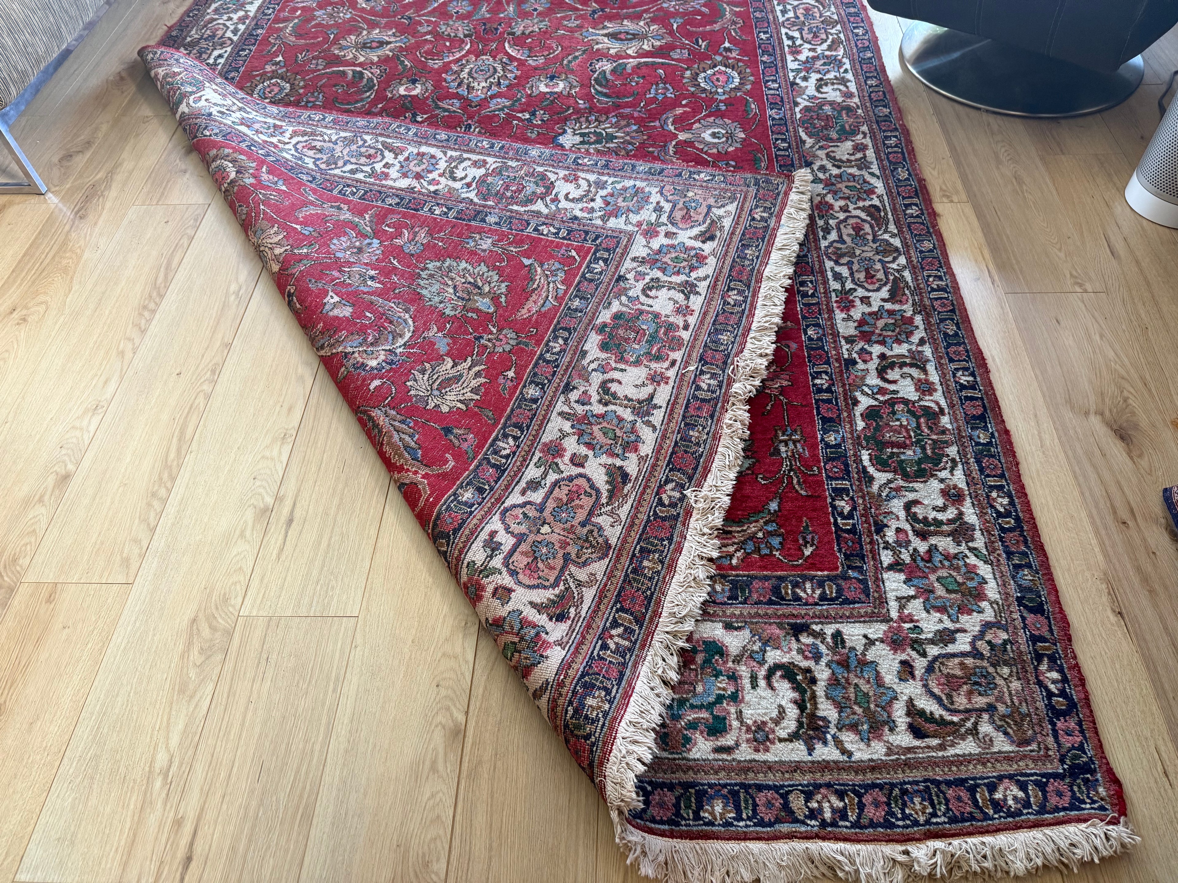 Vintage handgeknoopt vloerkleed – klassieke florale stijl – ca. 320 × 207 cm